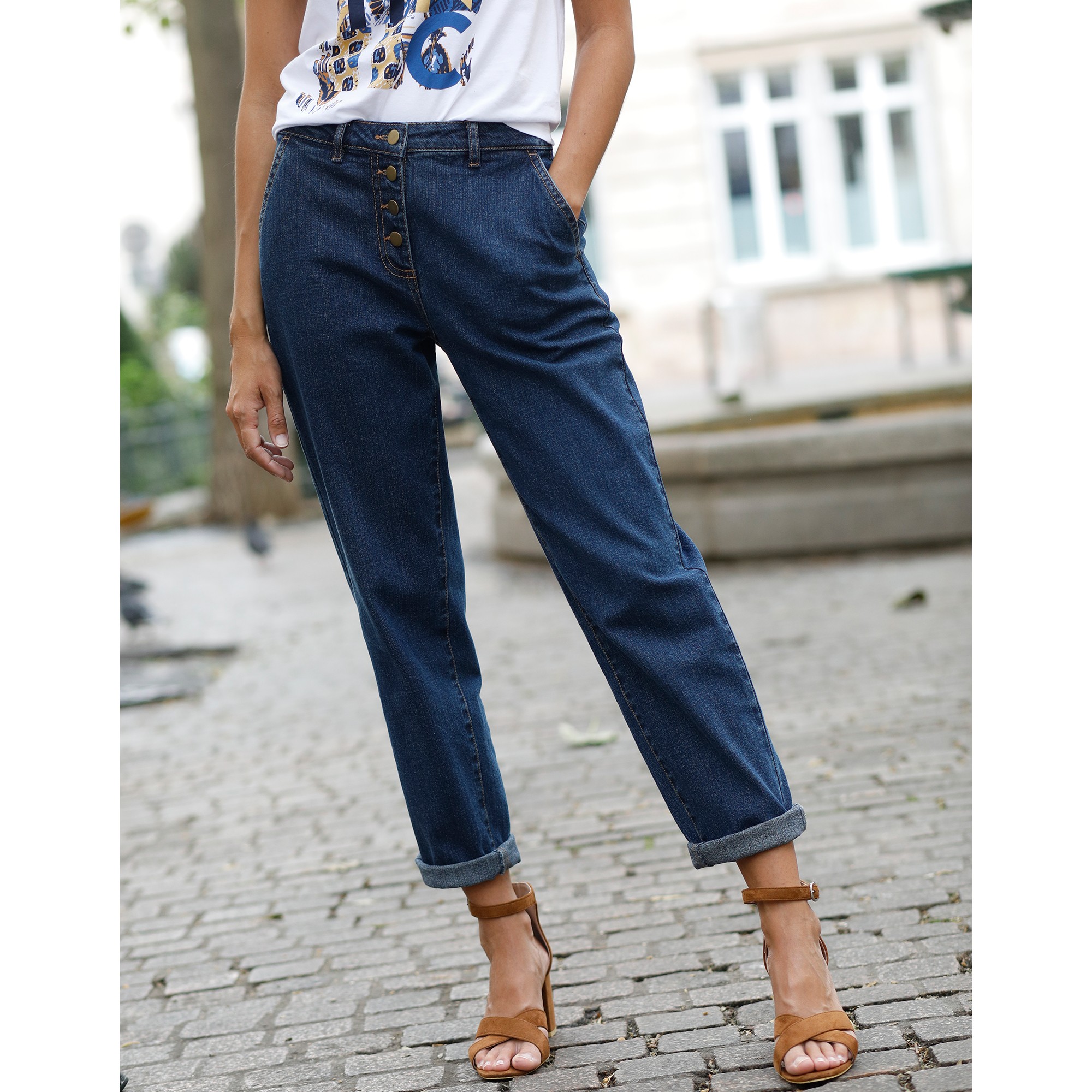 Jean Mom Boutonné - Blancheporte