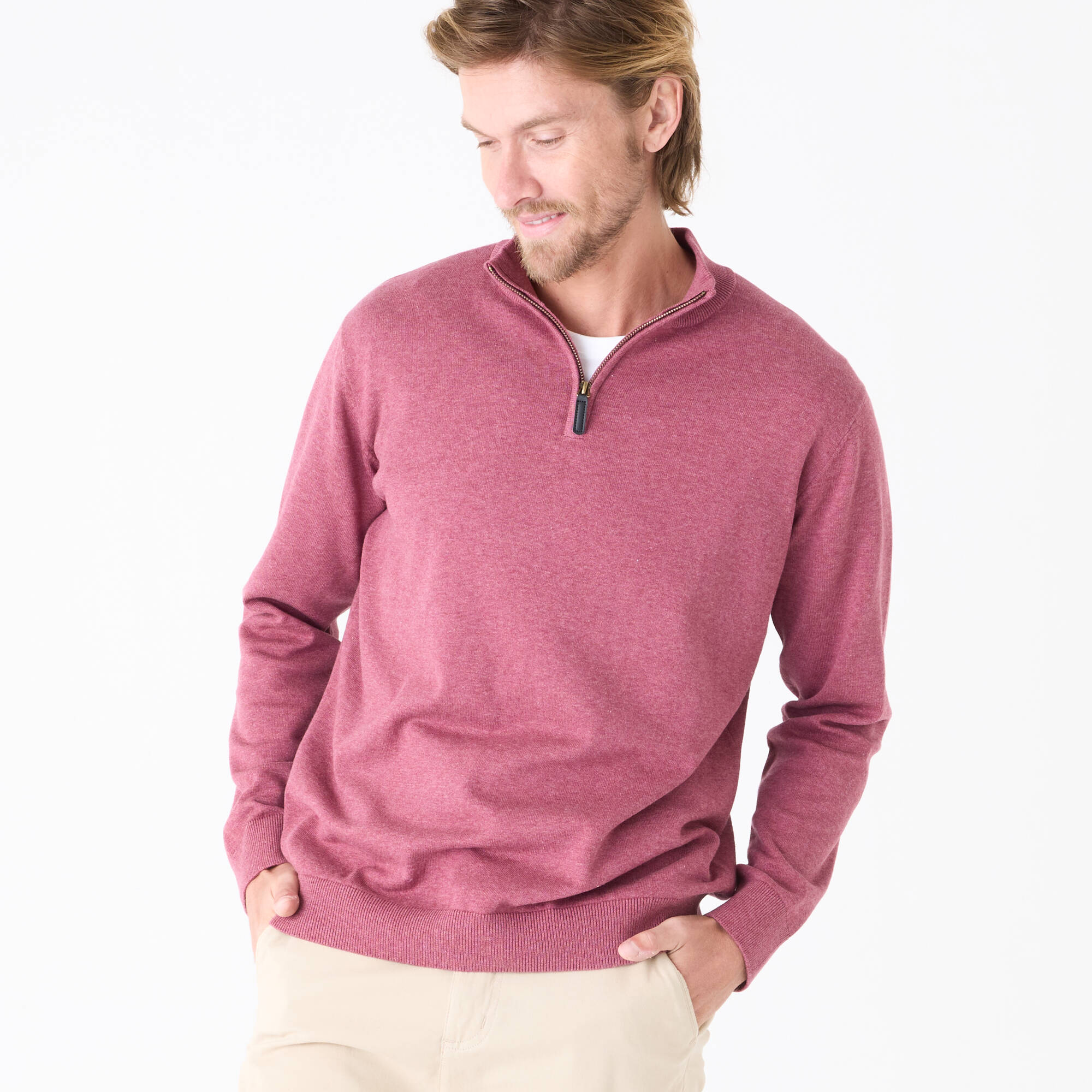 Pull pur coton col camionneur  - Blancheporte