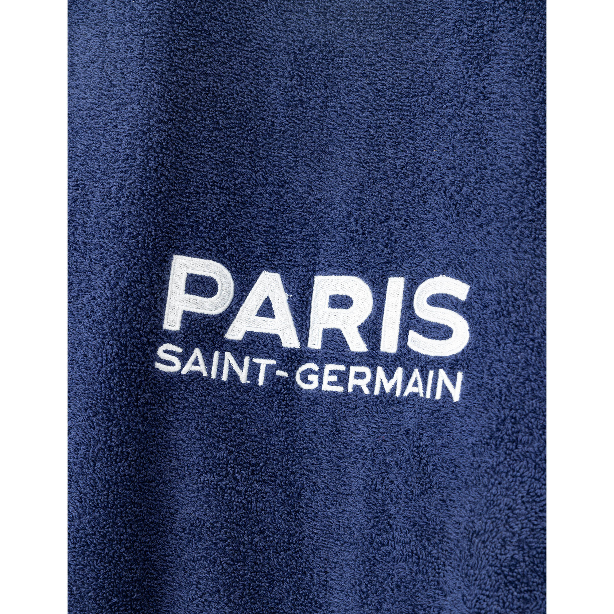 OMYDREAM PSG Peignoir homme avec poches Paris-Saint-Germain | 100% Coton | OEKO-TEX | Taille S | Bleu