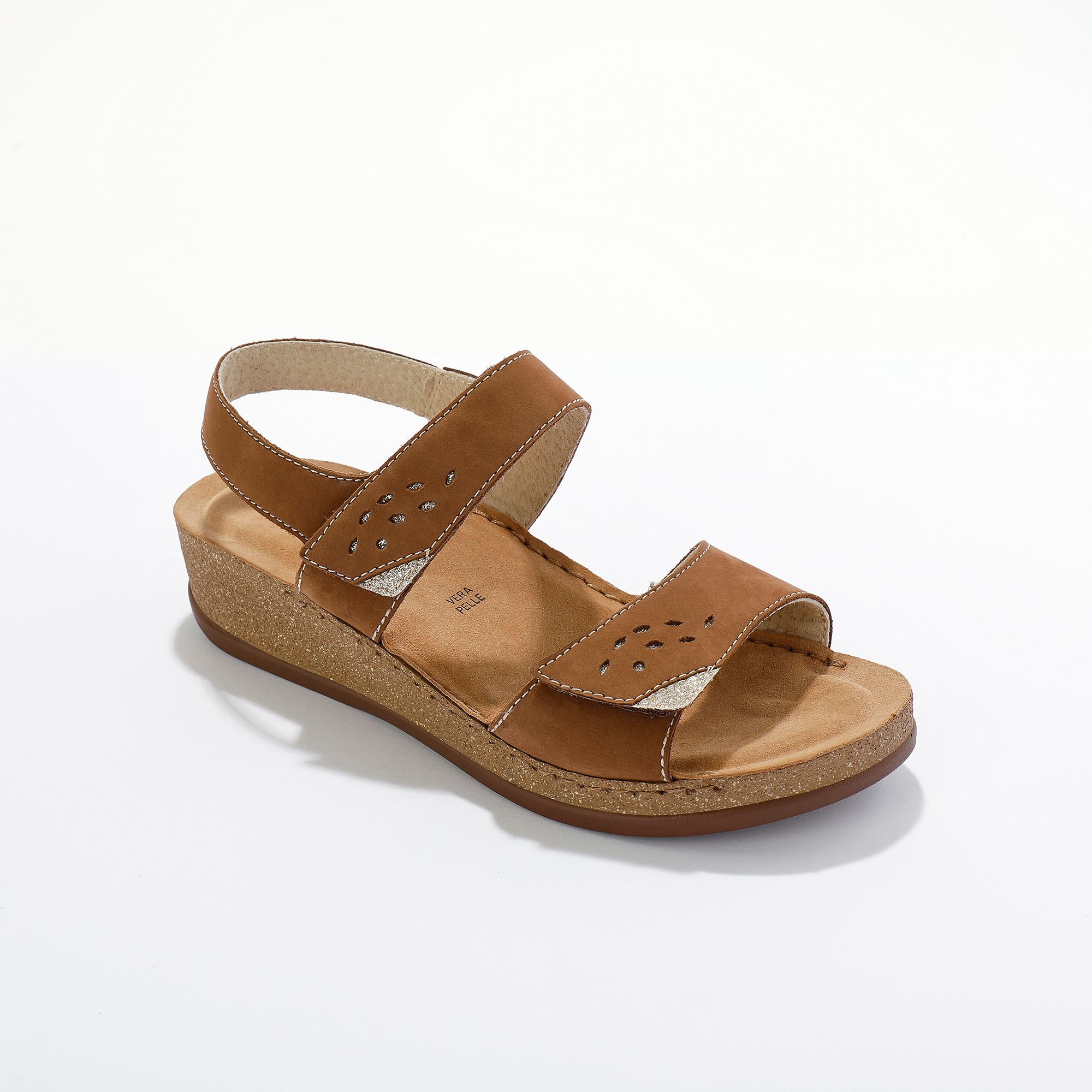 Sandales Largeur Confort En Cuir - Marron - Blancheporte