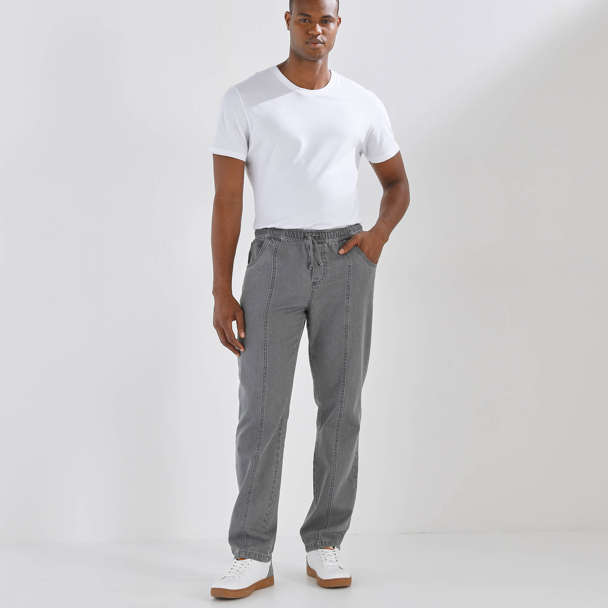 Pantalon denim lger lastiqu - Blancheporte 30$