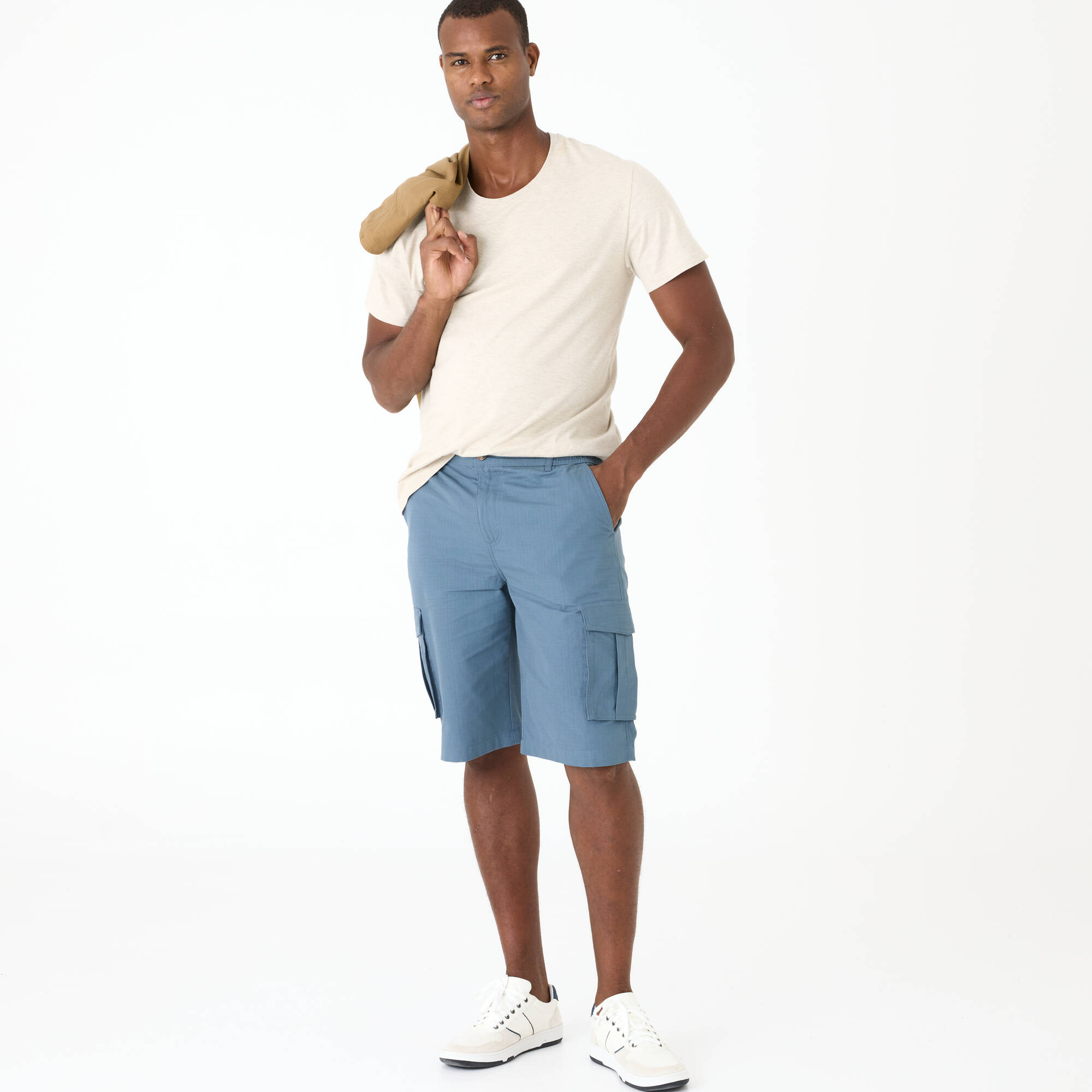 Bermuda cargo en toile ripstop ceinture lastique cts - Blancheporte 36$
