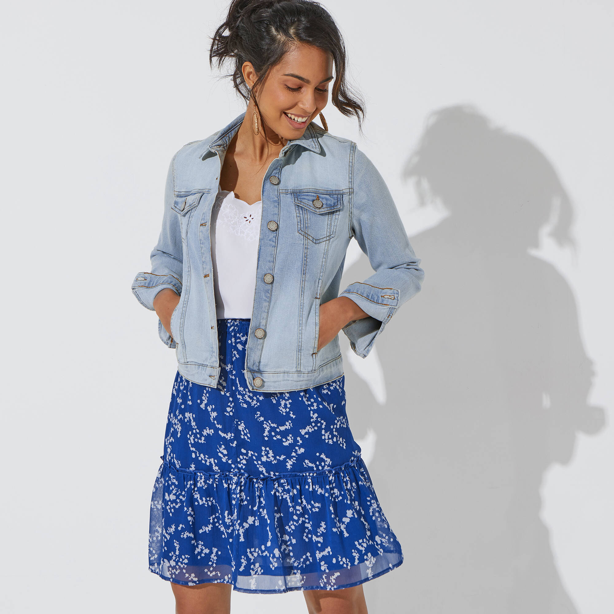 Veste boutonne en jean - Blancheporte 56$