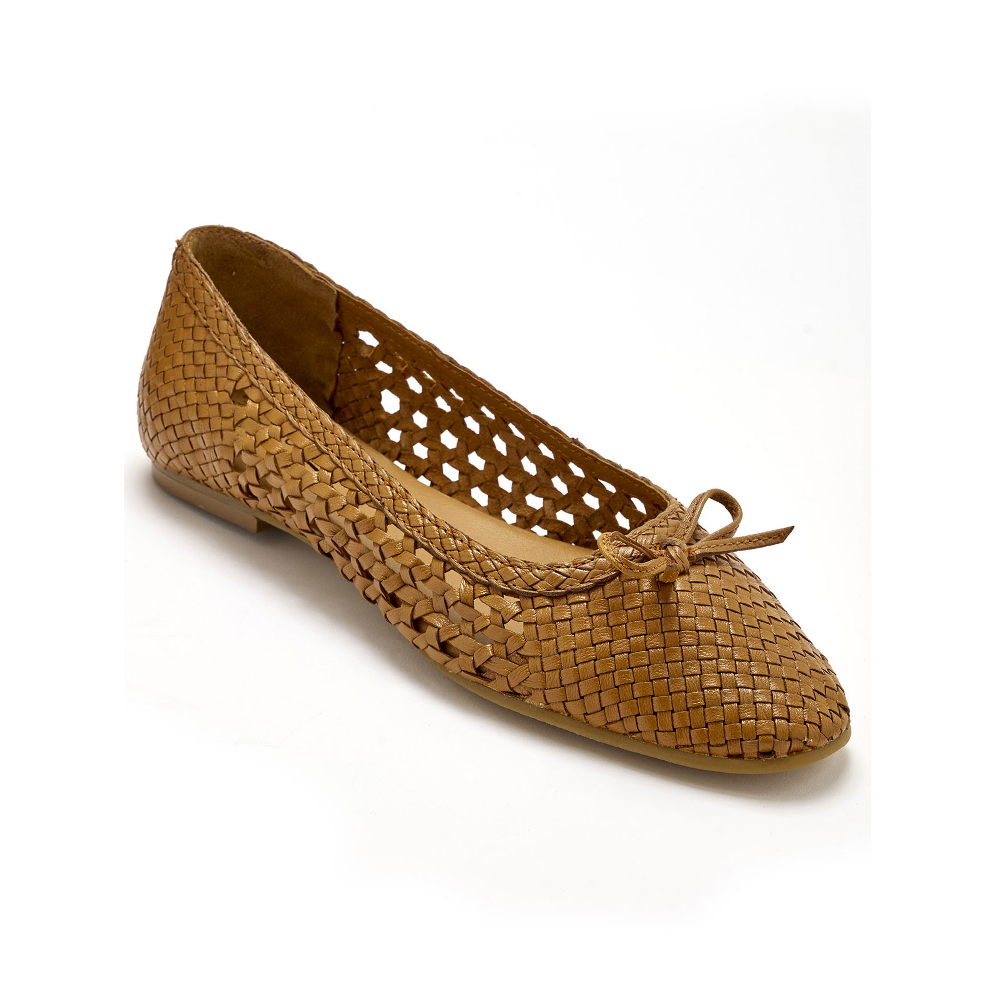 Ballerines plates ajourées en cuir - 40 - Marron - Pédiconfort