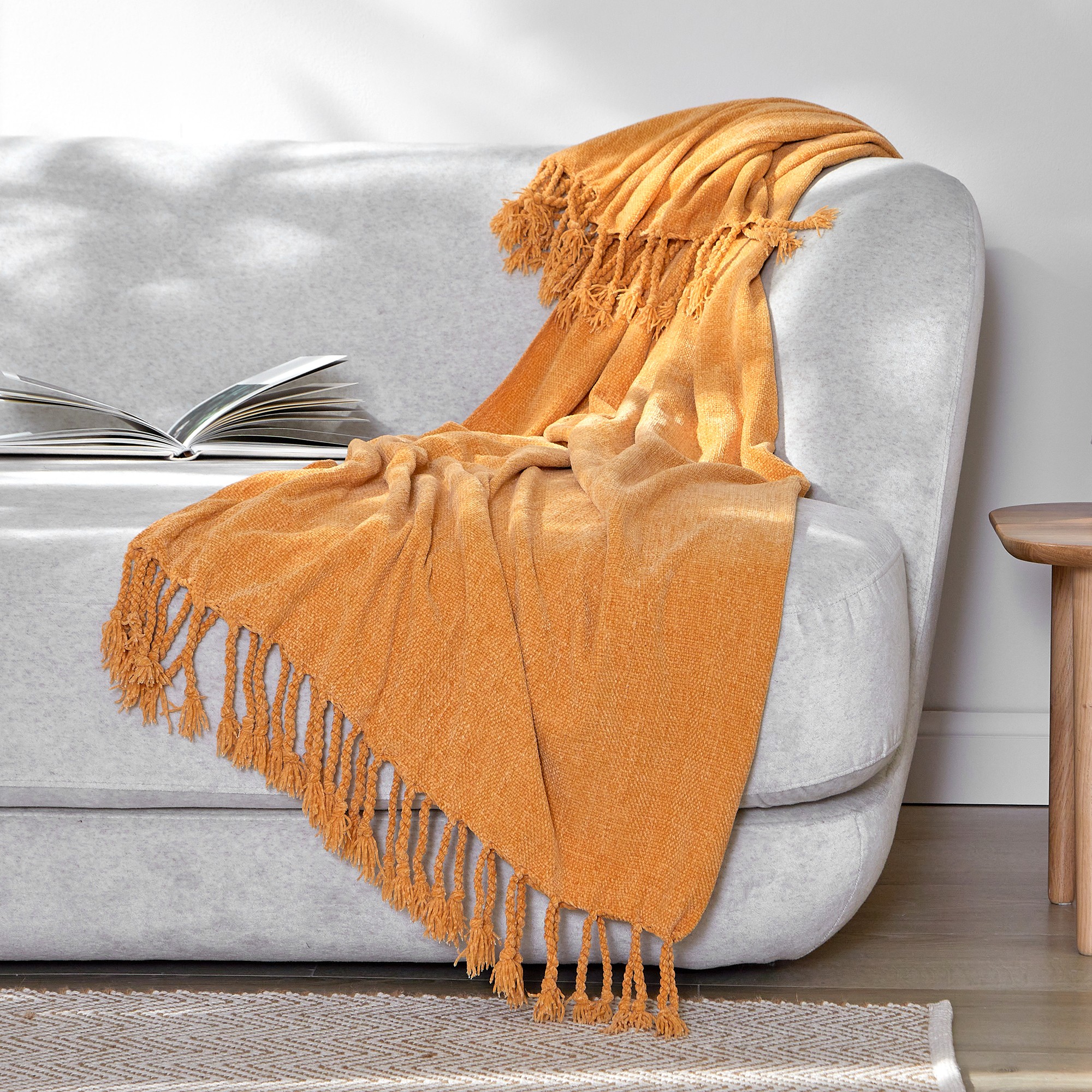 Plaid En Maille Chenille, À Franges - Blancheporte