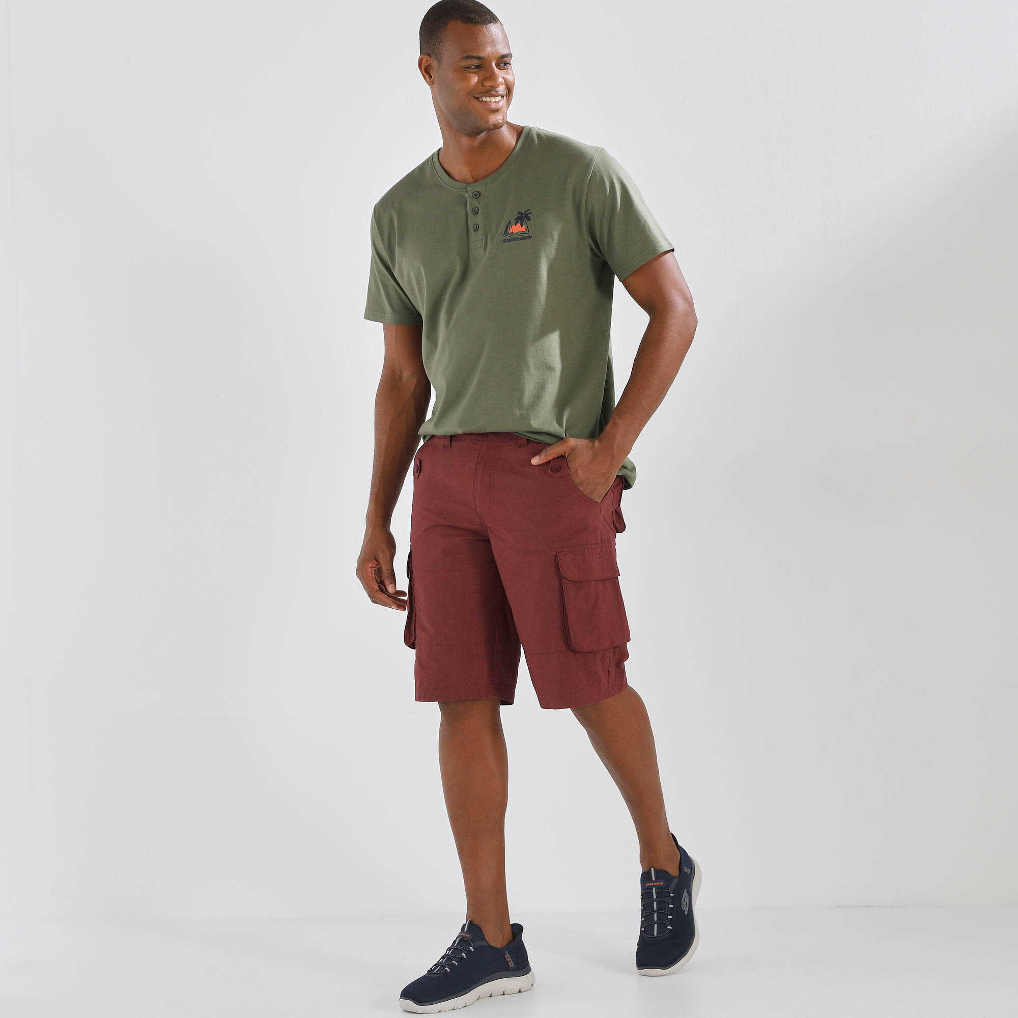 T-shirt col tunisien manches courtes - lot de 2 - Blancheporte 39€