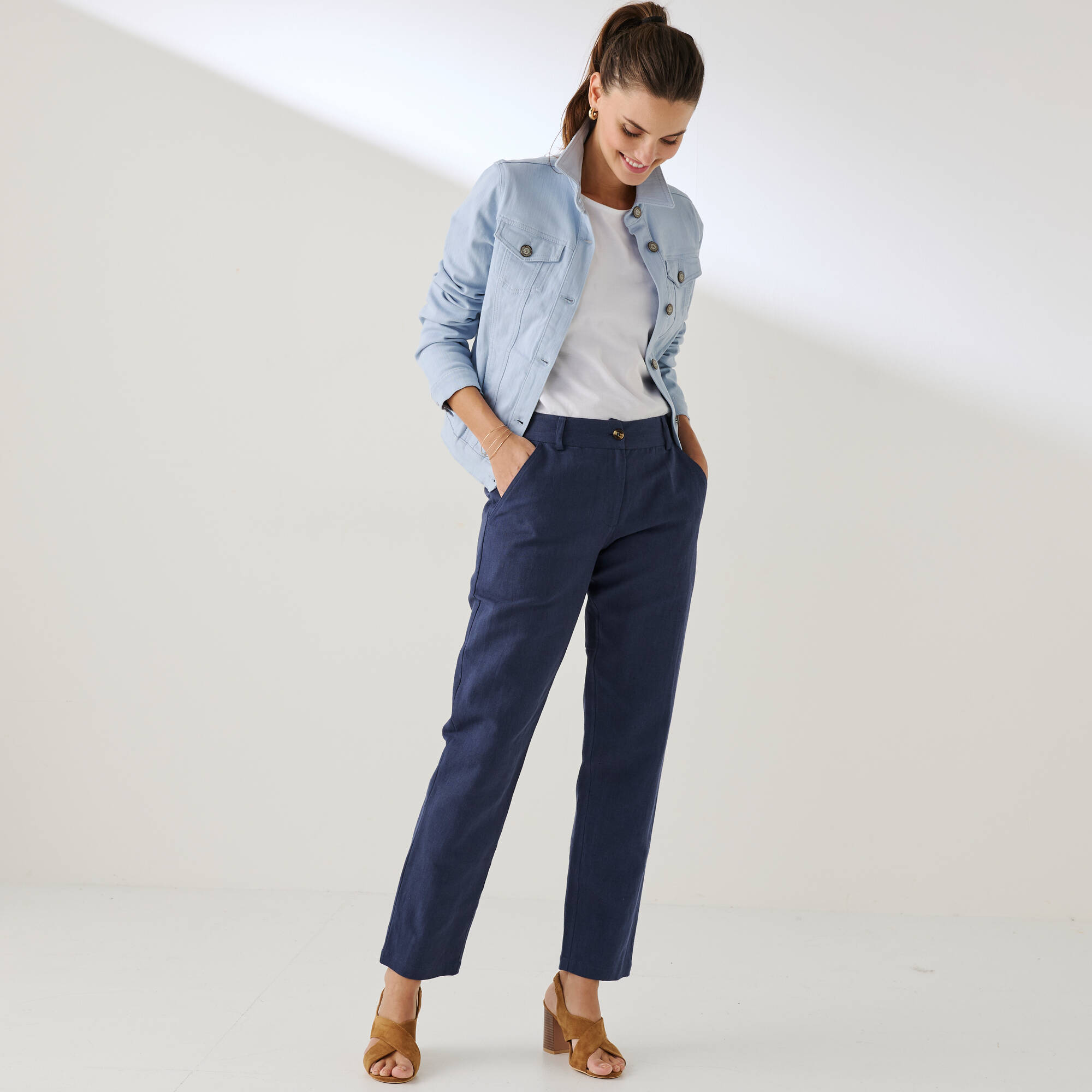 Veste boutonne en jean - Blancheporte 56$