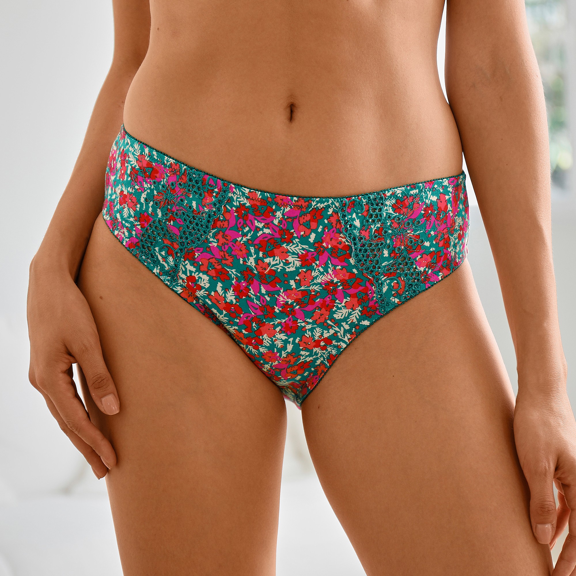 Culotte coton brodée Olbia imprimé fleuri - lot de 2 - 54/56 - Autres - Confidence Lingerie