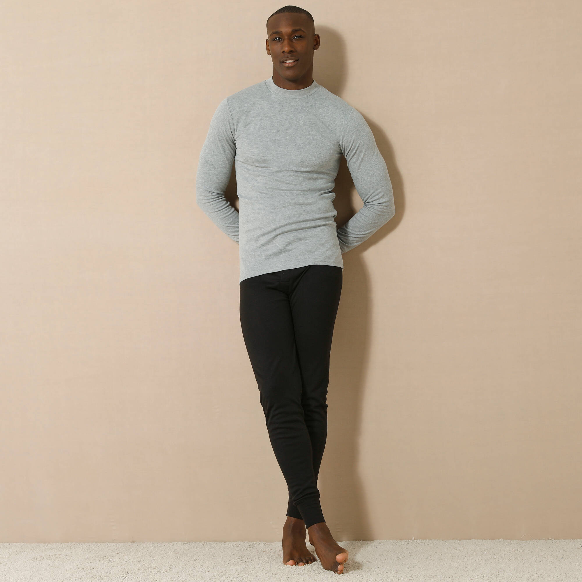 T-shirt sous-vêtement homme col montant manches longues chaleur intense - lot de 2 - Blancheporte