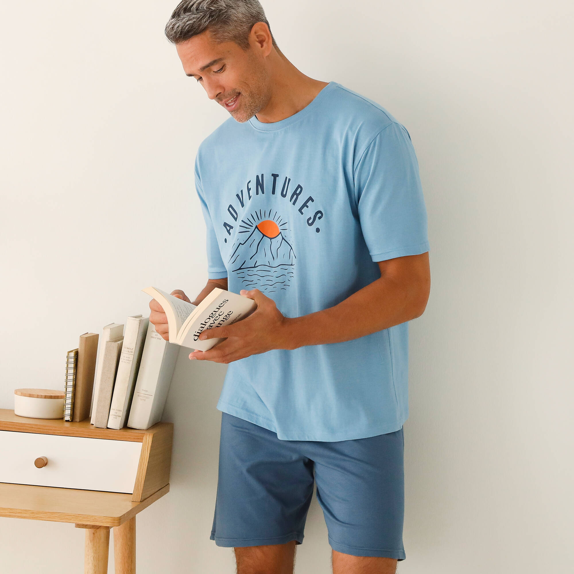 T-shirt pyjama imprim plac manches courtes coton - Blancheporte 13$