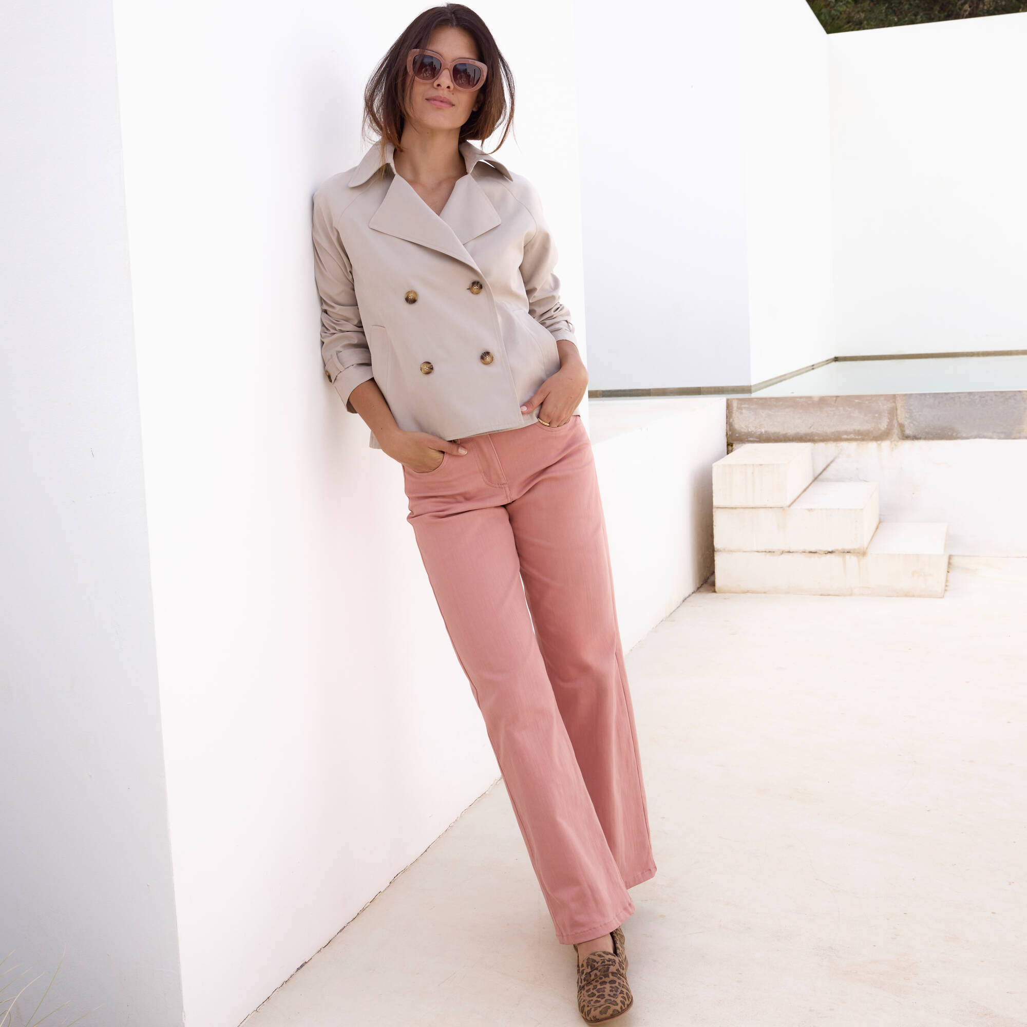 Pantalon couleur coupe large 5 poches - Blancheporte 43$