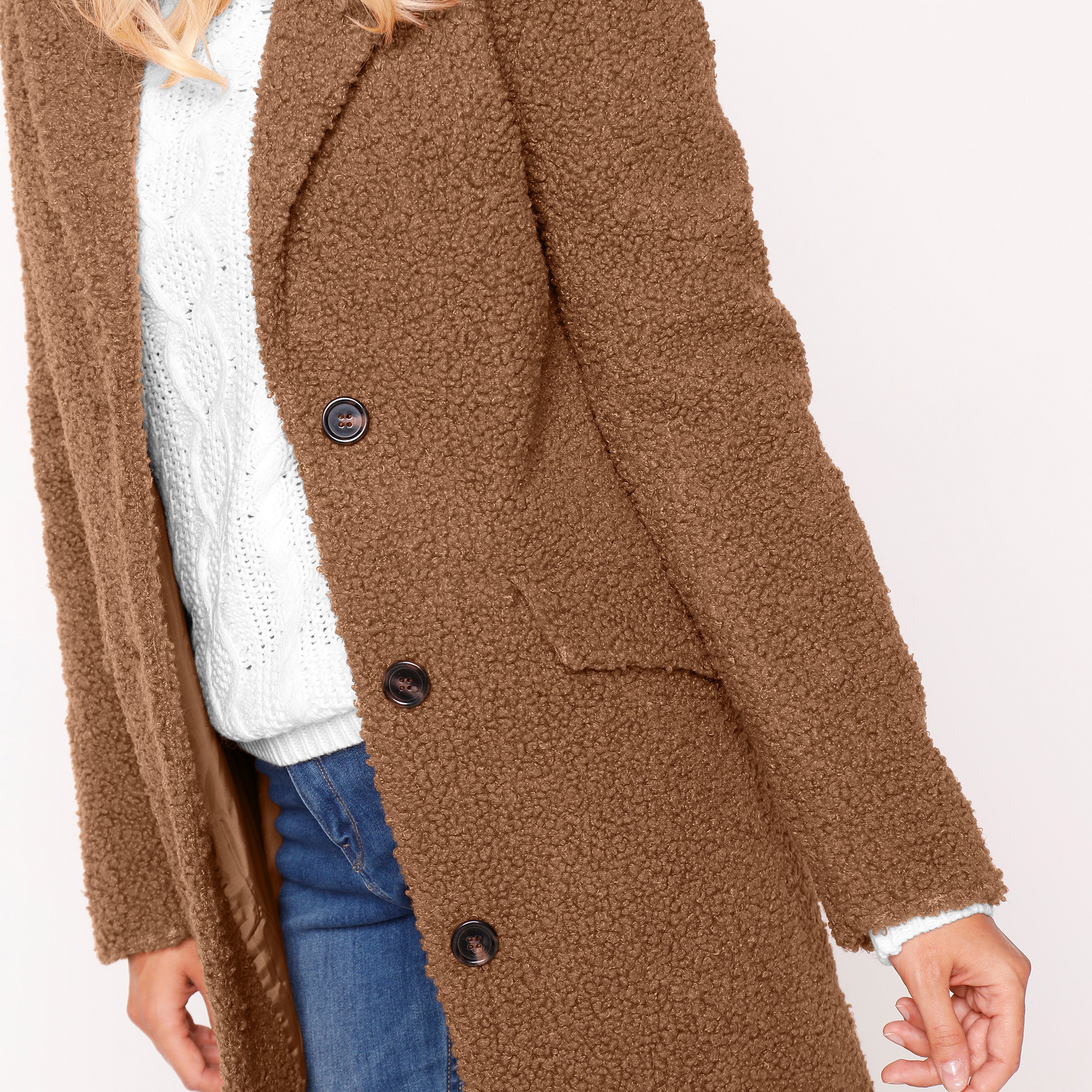 Manteau outlet laine bouclette