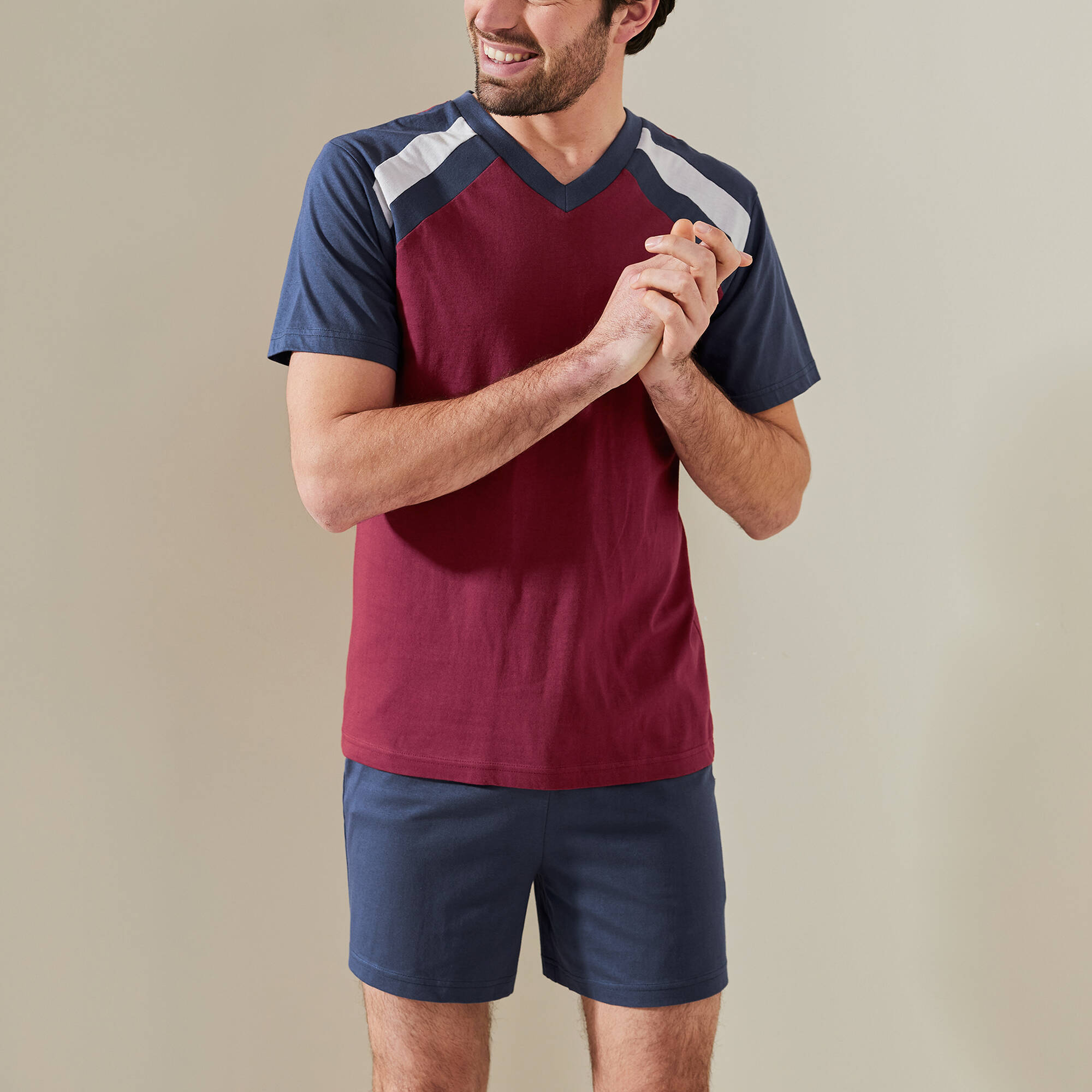 Pyjama short tricolore - lot de 2 - Blancheporte