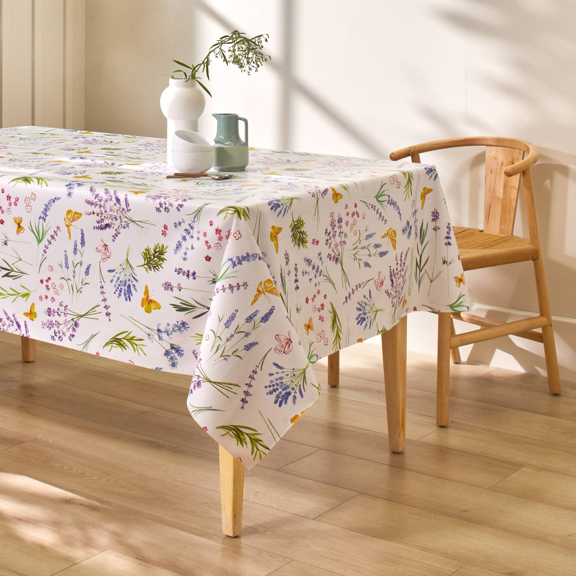 Nappe toile cirée imprimé bucolique - Blancheporte