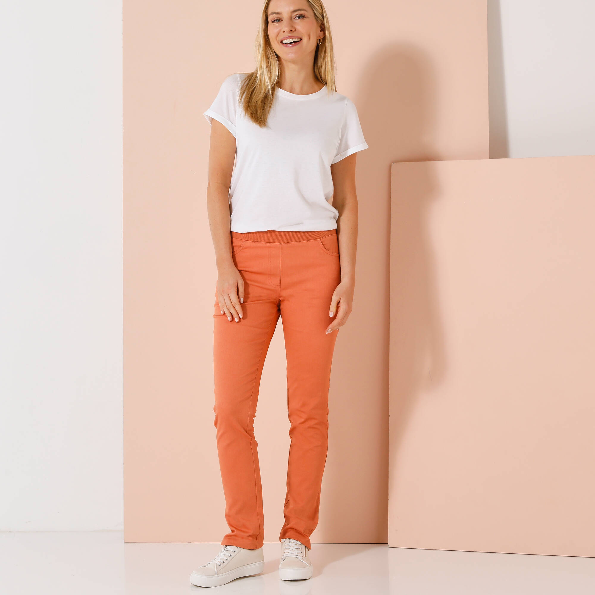 Pantalon droit ultra confort taille lastique - Blancheporte 26$