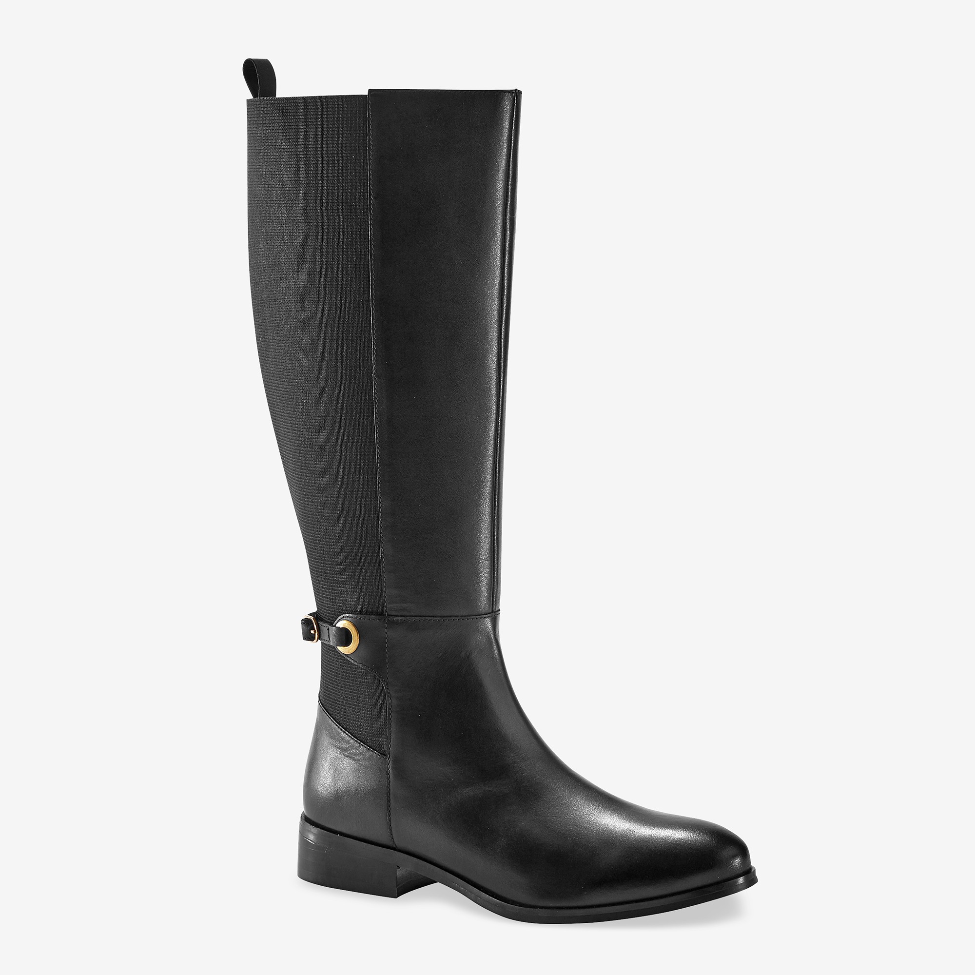 Bottes cavali res en cuir sp cial larges mollets noir Blancheporte