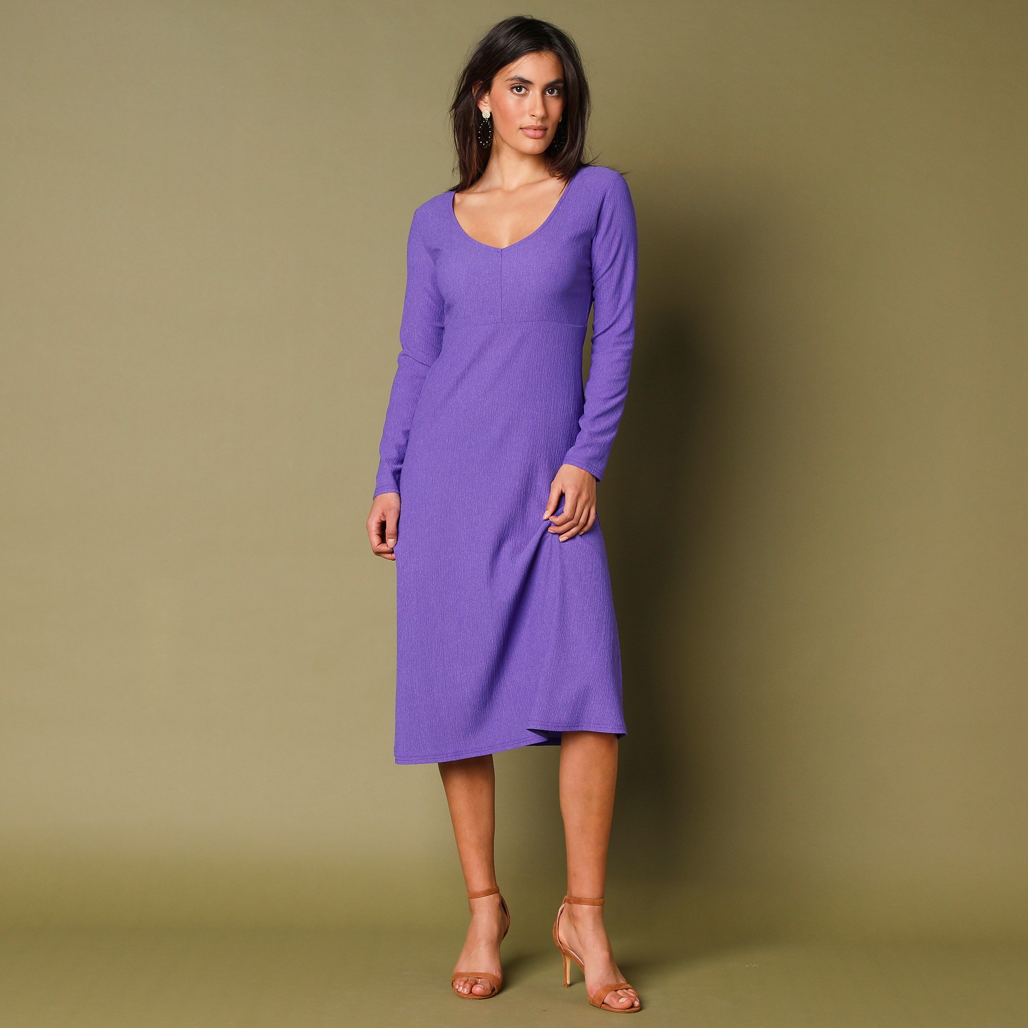 Robe maille créponnée - 52 - Violet - Lora Zellini