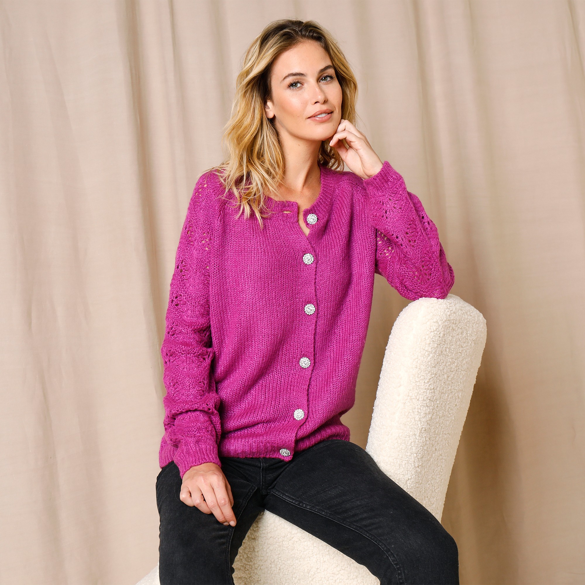 Cardigan best sale bouton bijoux
