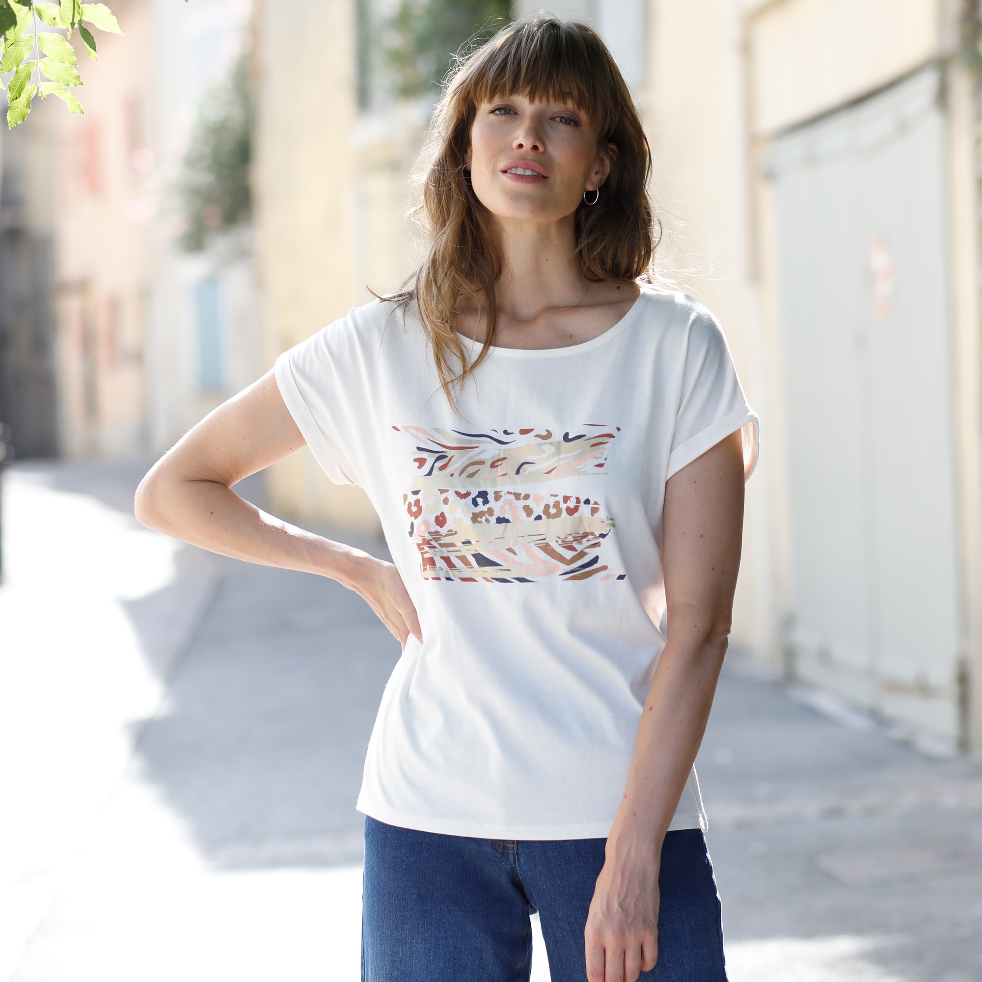 T-shirt Imprimé Peau De Bête - Blancheporte