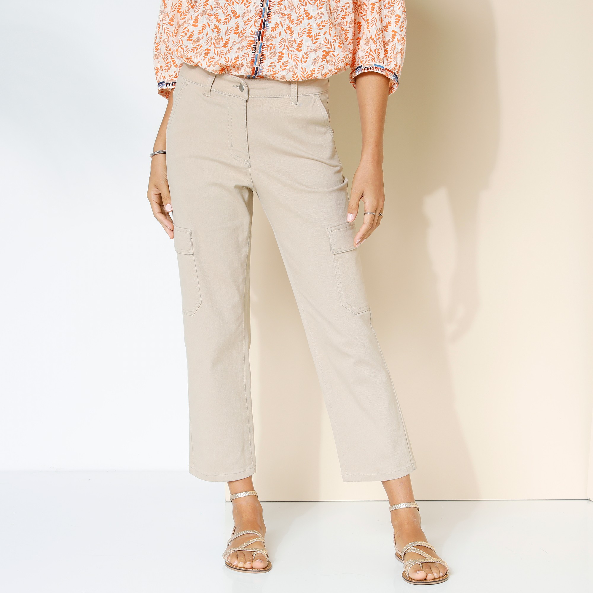 Pantalon 7/8ème Cargo, Twill Stretch - Blancheporte