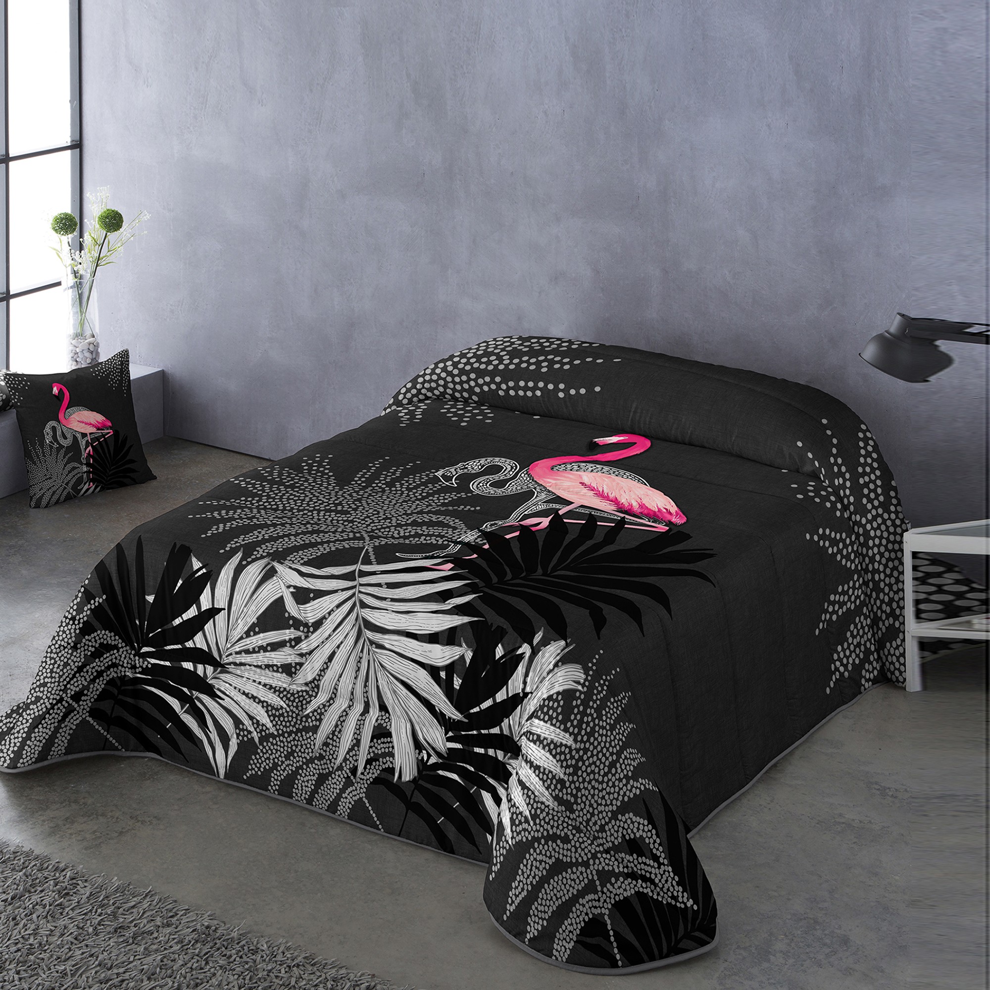 Couette Imprimée Polyester Flamant Rose 200g/m² - Blancheporte