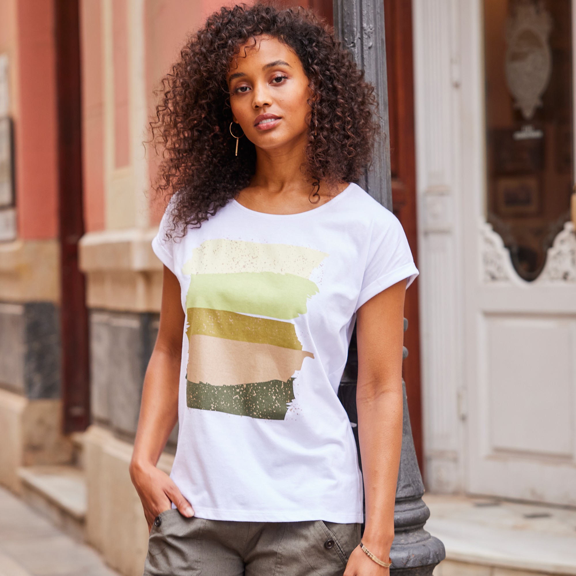 T-shirt Boite Imprimé arty, Maille Jersey - Blancheporte