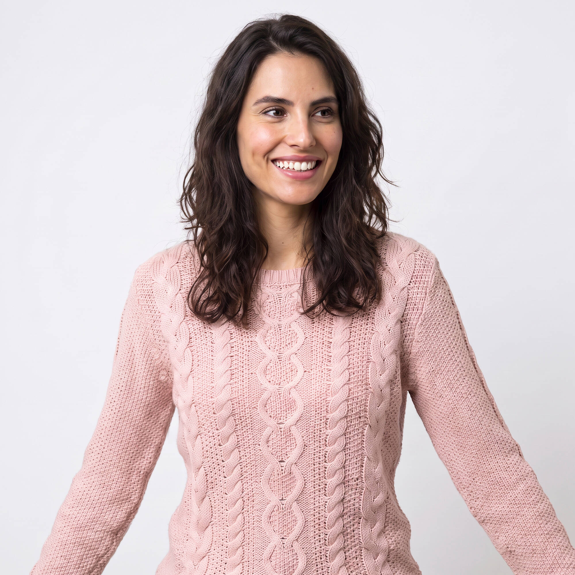 Pull col rond maille torsade - Blancheporte 36$