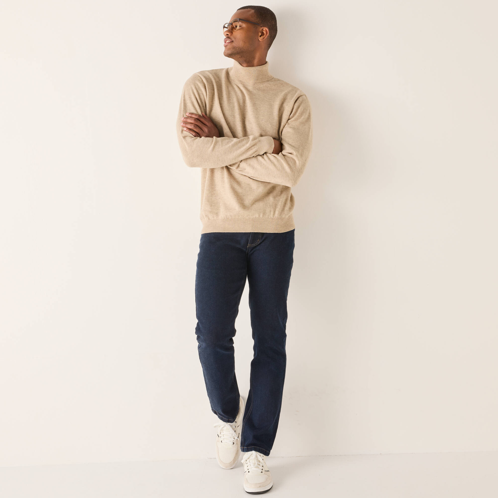 Pull col roul en laine mlange - Blancheporte 46$