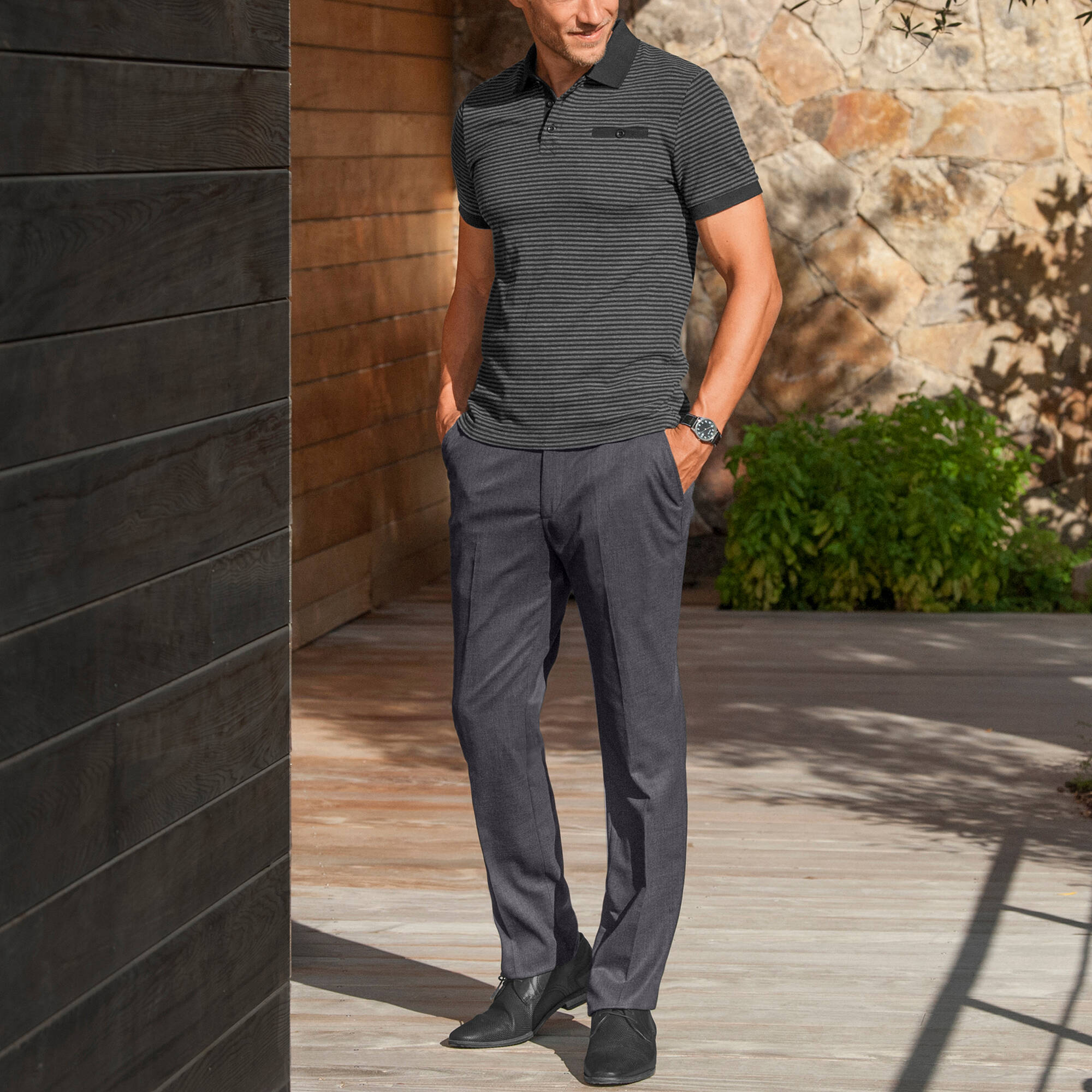 Pantalon taille lastique pinces - polyester - Blancheporte 40$