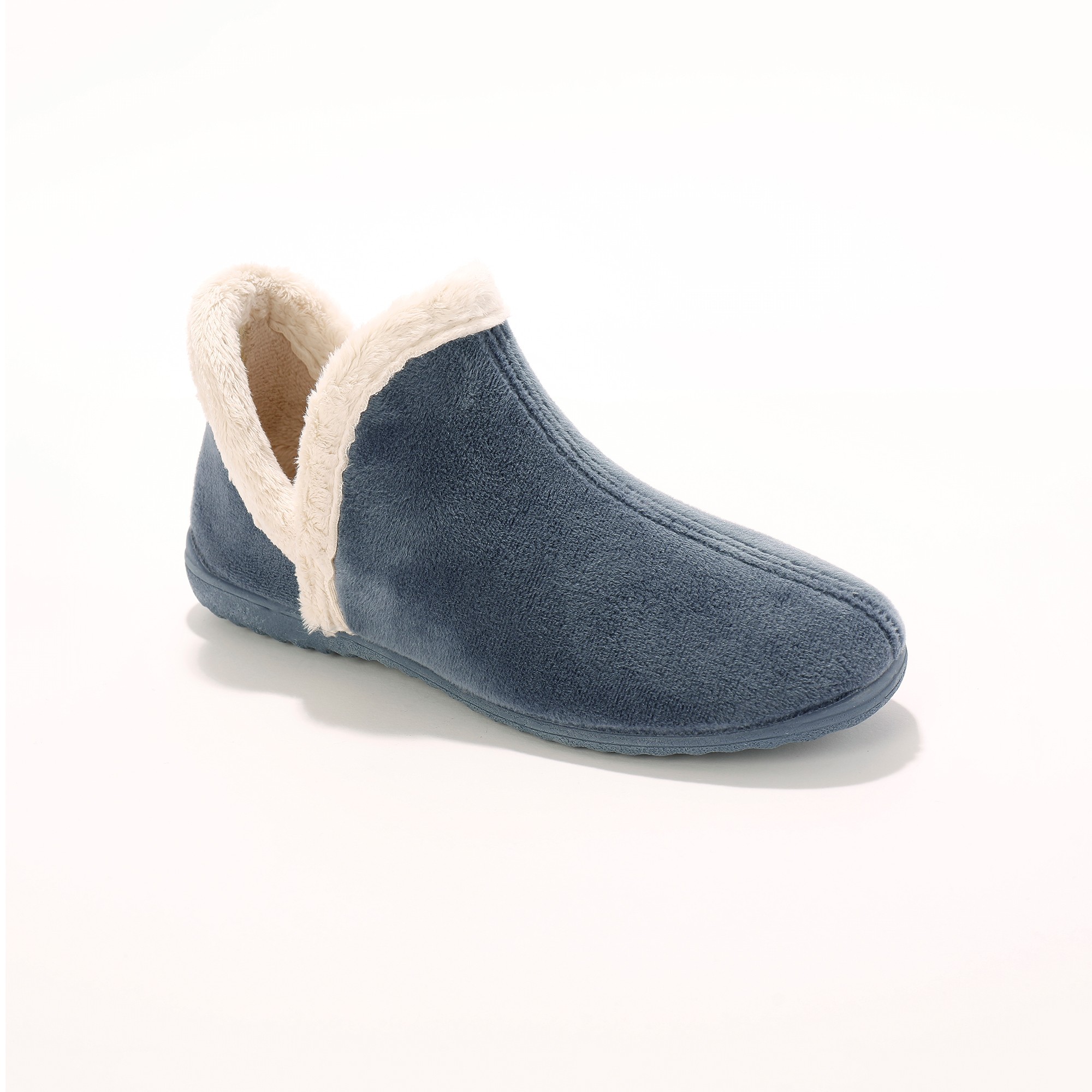 Chaussons Bottillons En Velours - Intérieur Fourré Toucher Peluche - Blancheporte