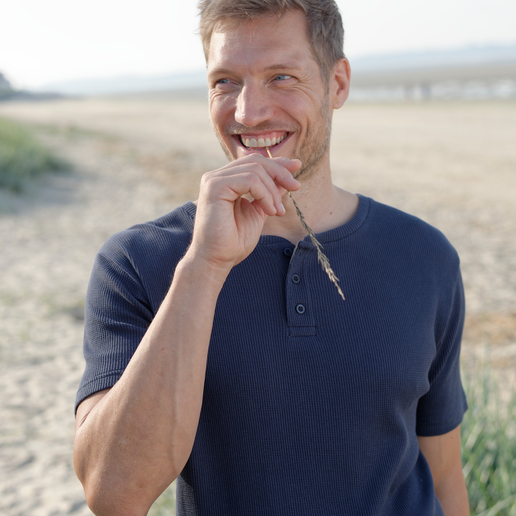 T-shirt Maille Gaufrée Col Tunisien - Blancheporte