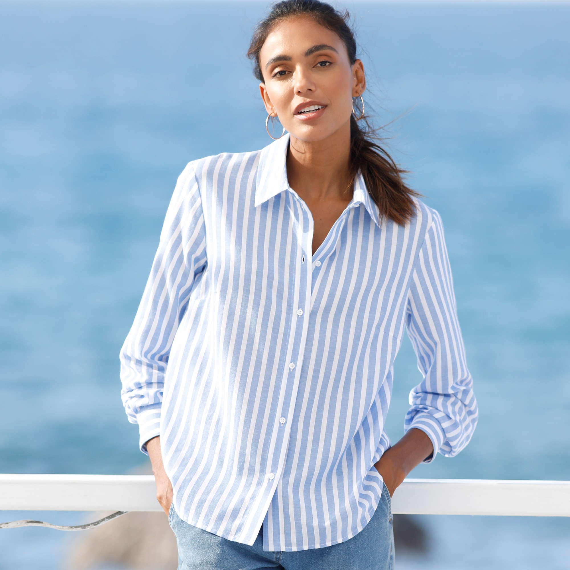 Chemise Rayée, Coton - Blancheporte