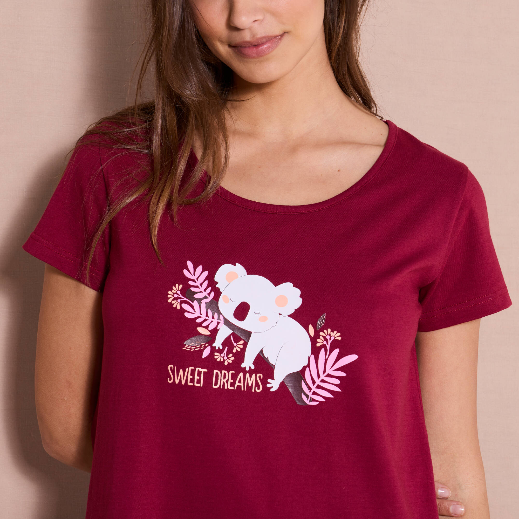 Chemise de nuit courte a manches courtes imprime koala - Blancheporte 11$