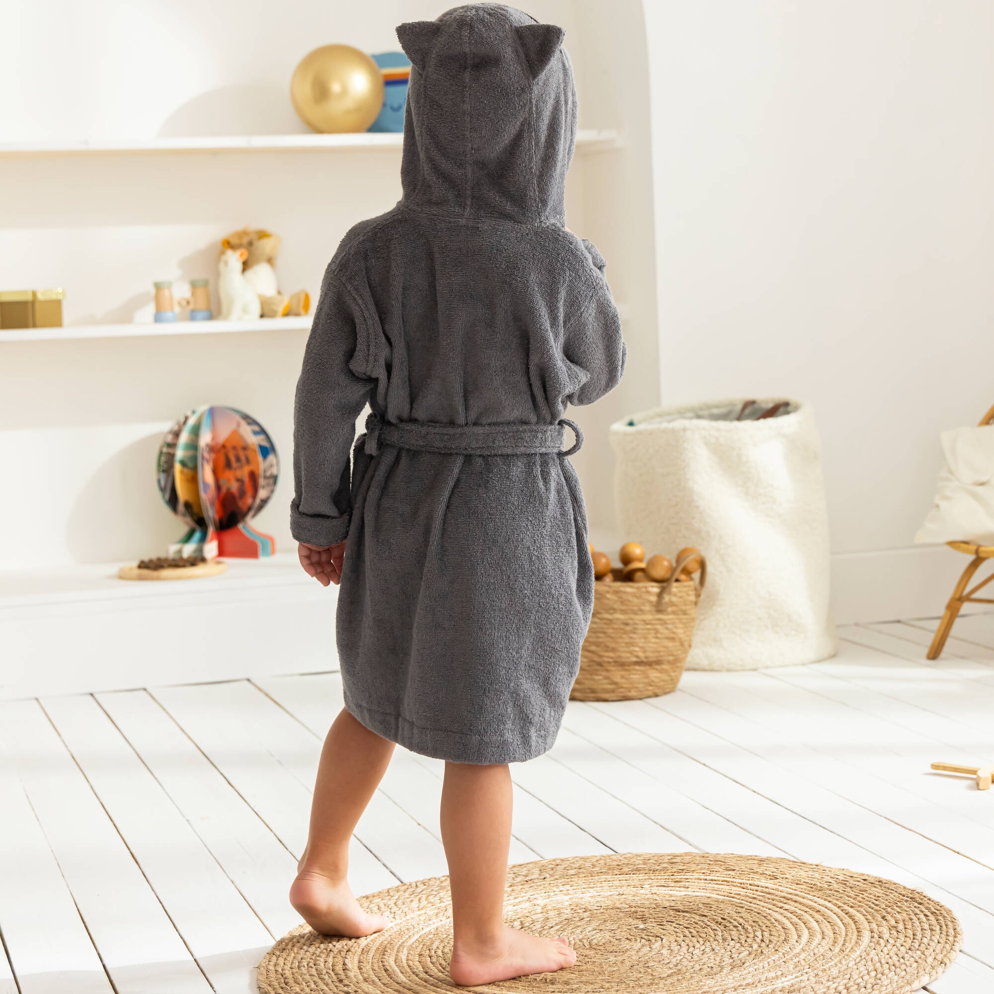 ALLEN & MATE Peignoir De Bain à Capuche 100% Coton Éponge Enfant - Garçons Et Filles 2 à 11 Ans