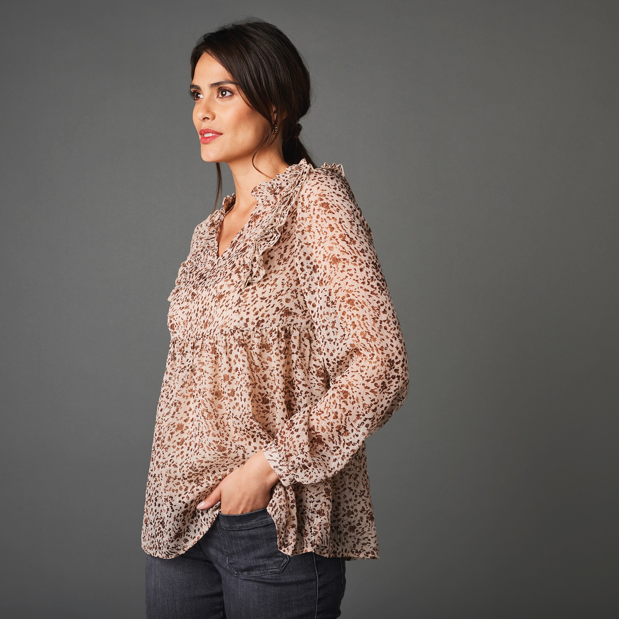 Tunique Imprimée Et Volantée - Blancheporte