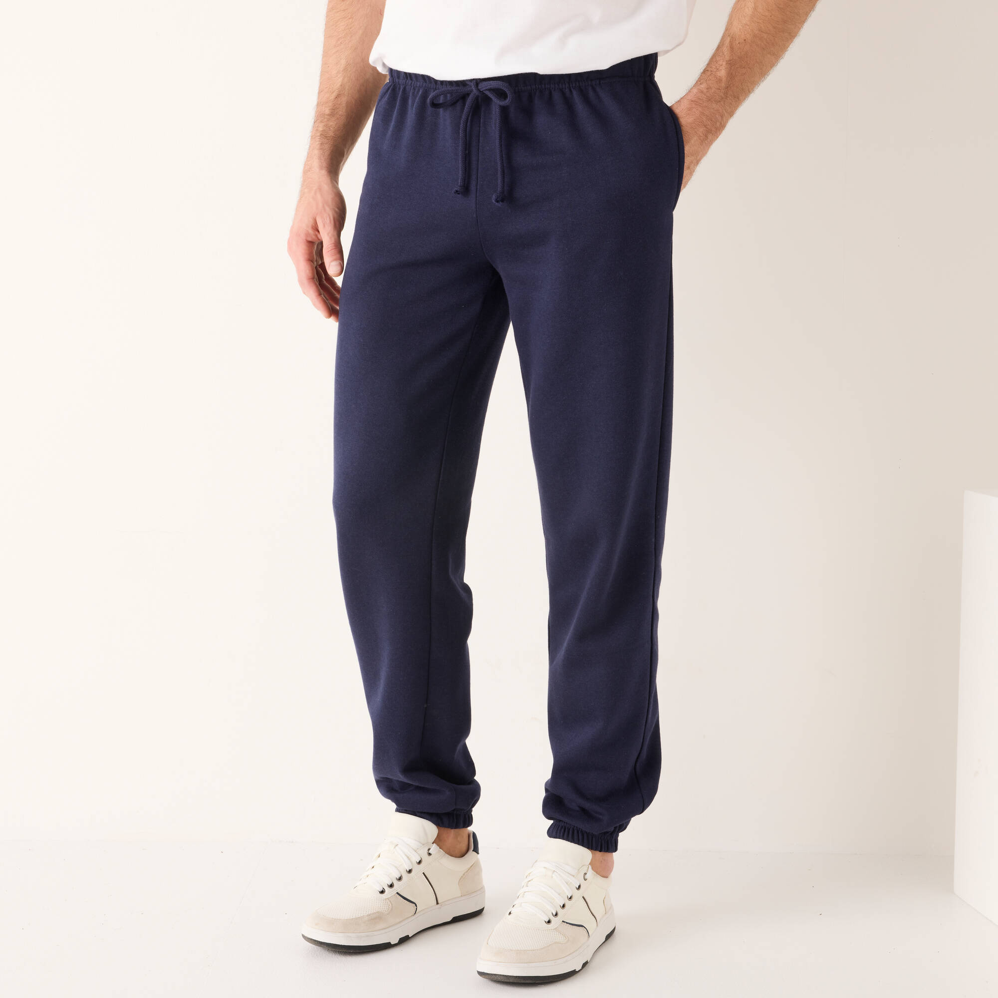 Pantalon De Jogging Homme Polaire Hiver - Coupe Large, Taille élastique Avec Cordon | Confort Chaud Pour Automne/hiver, Style Décontracté