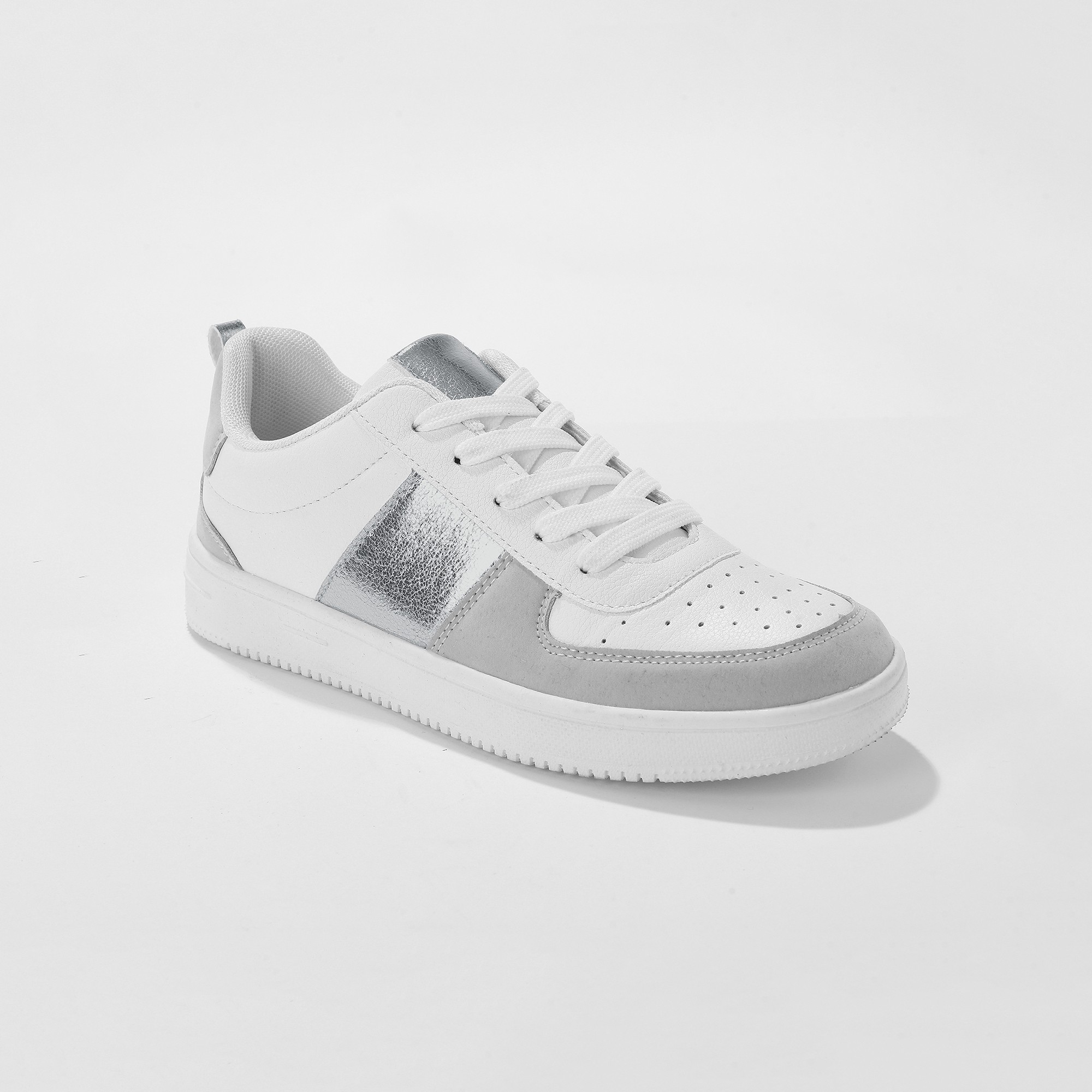 Baskets Plateforme À Lacets - Gris - Blancheporte