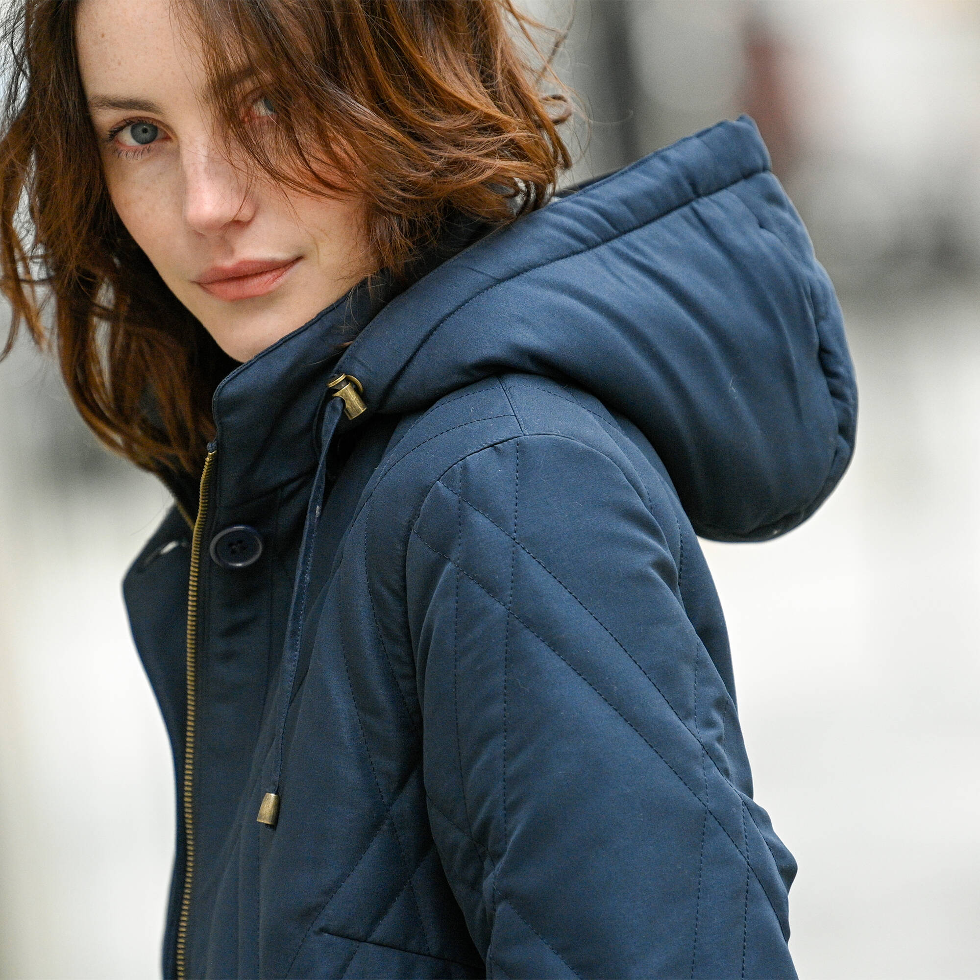 Parka matelassee microfibre marine Blancheporte