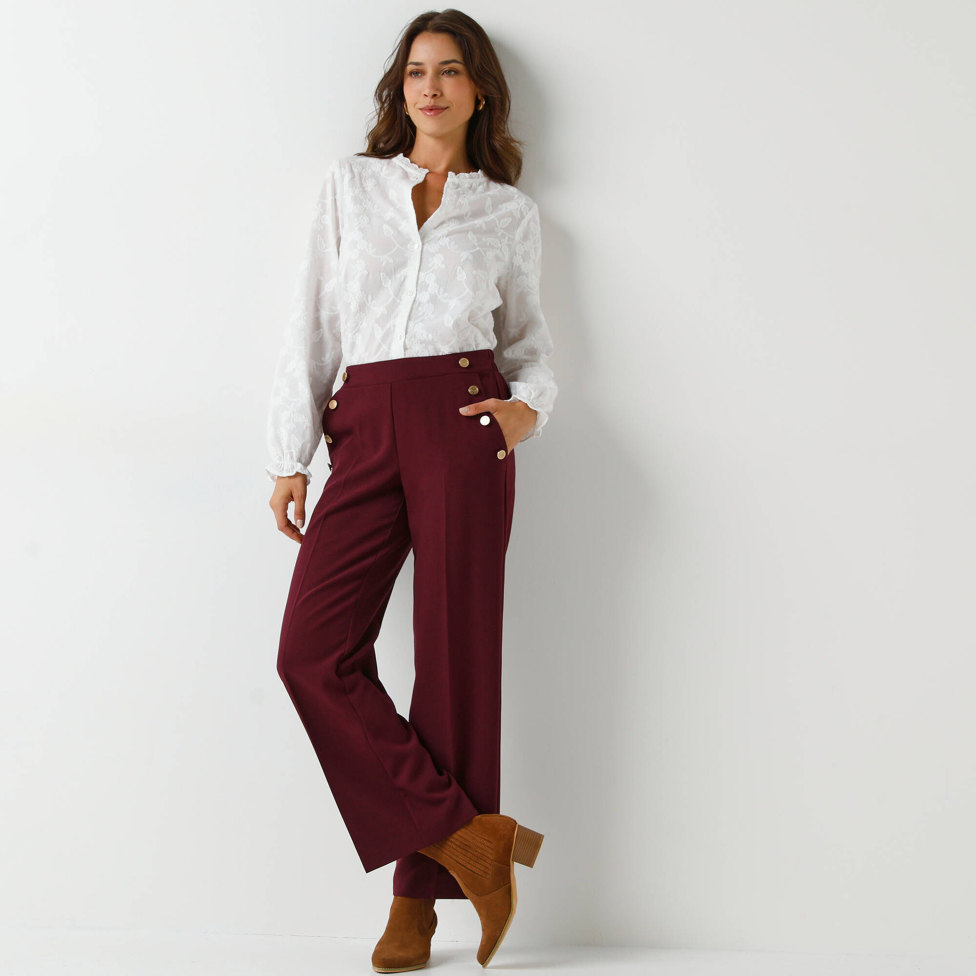 Pantalon fluide effet pont - Blancheporte 43$