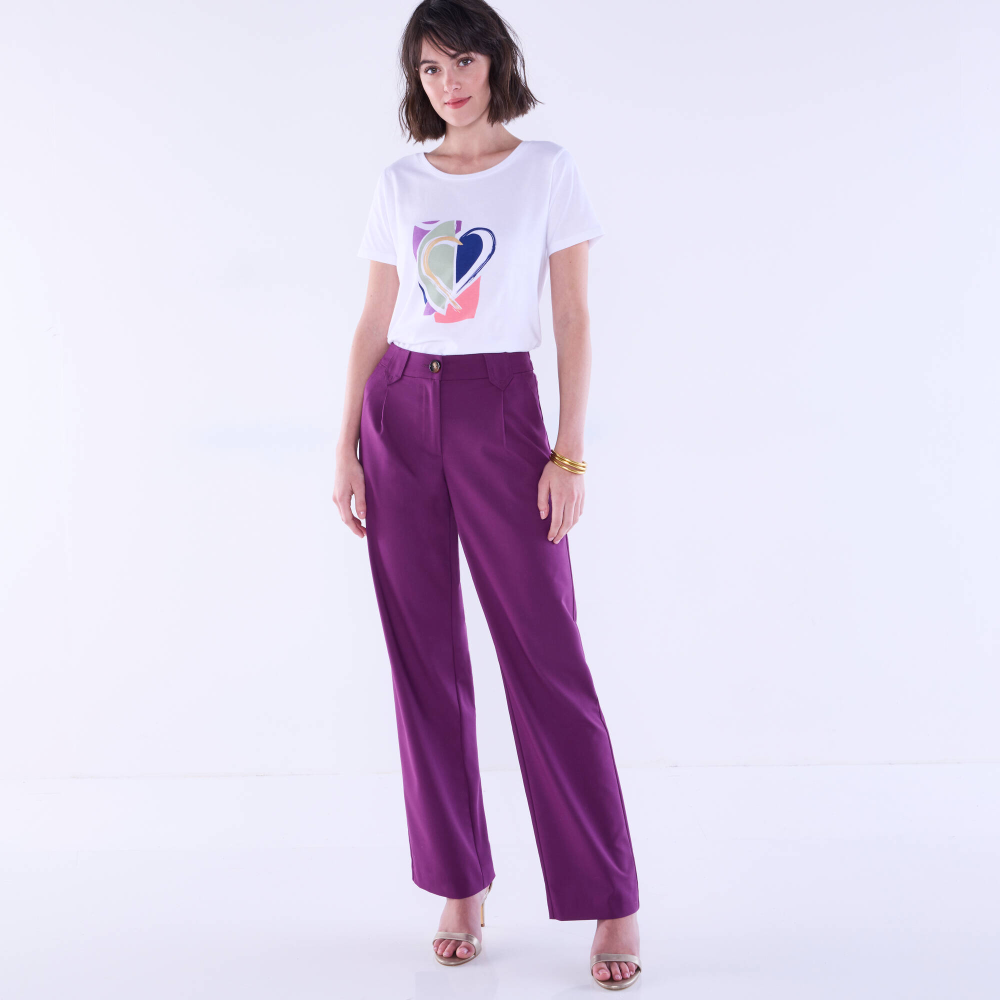 Pantalon droit large uni - Blancheporte 22$