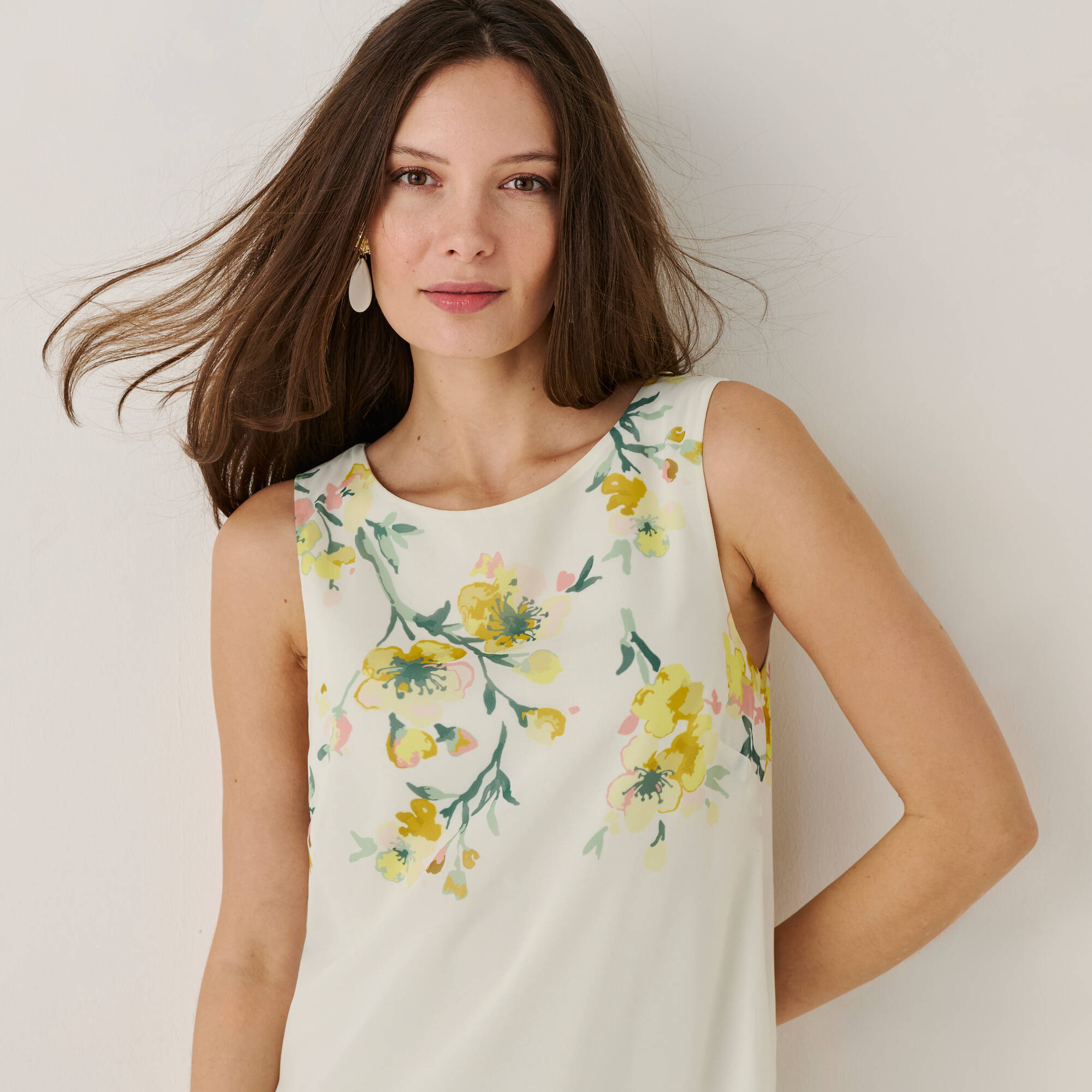 Robe courte sans manches voile base imprime - Blancheporte 46$