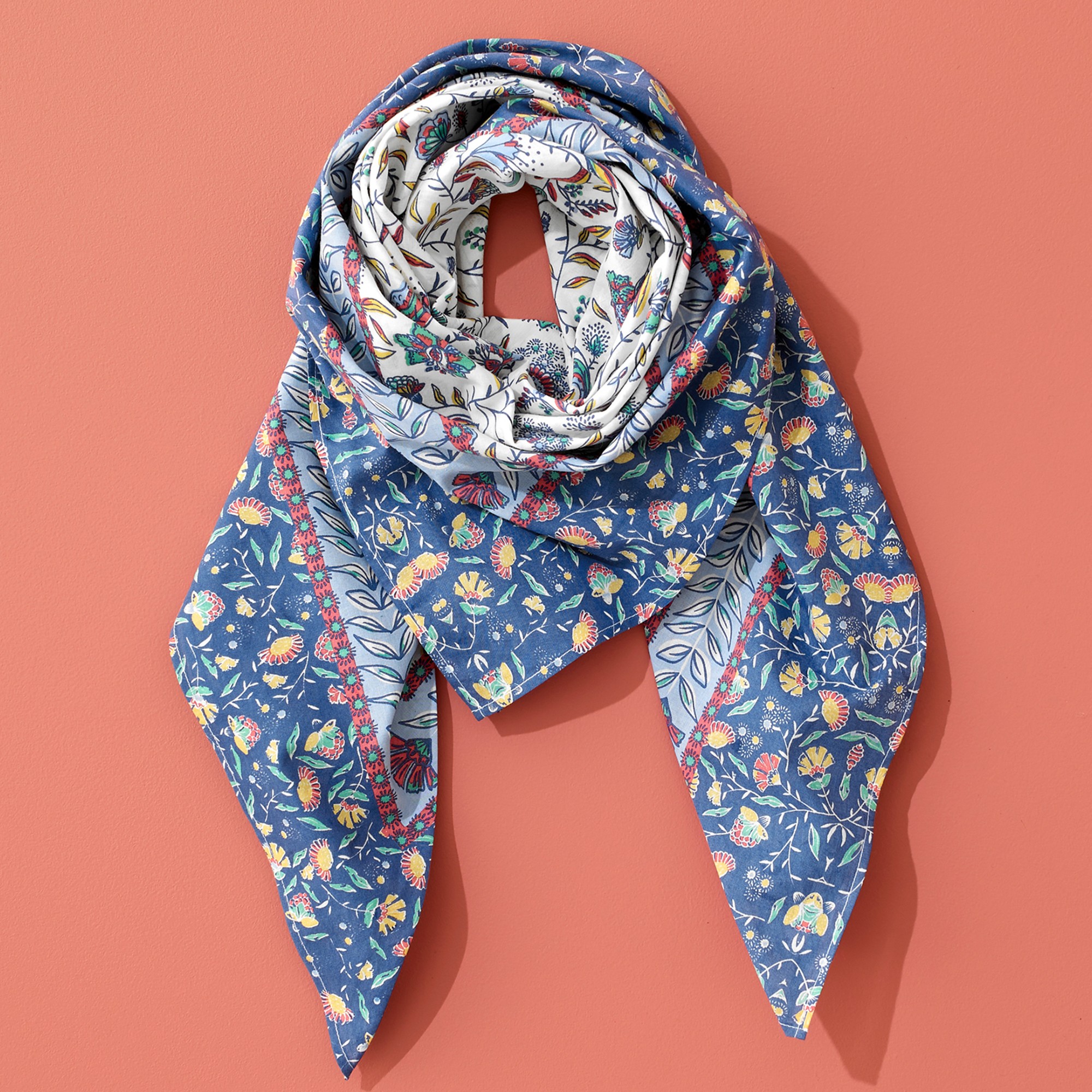 Foulard Carré Imprimé Floral Indian Summer - Blancheporte