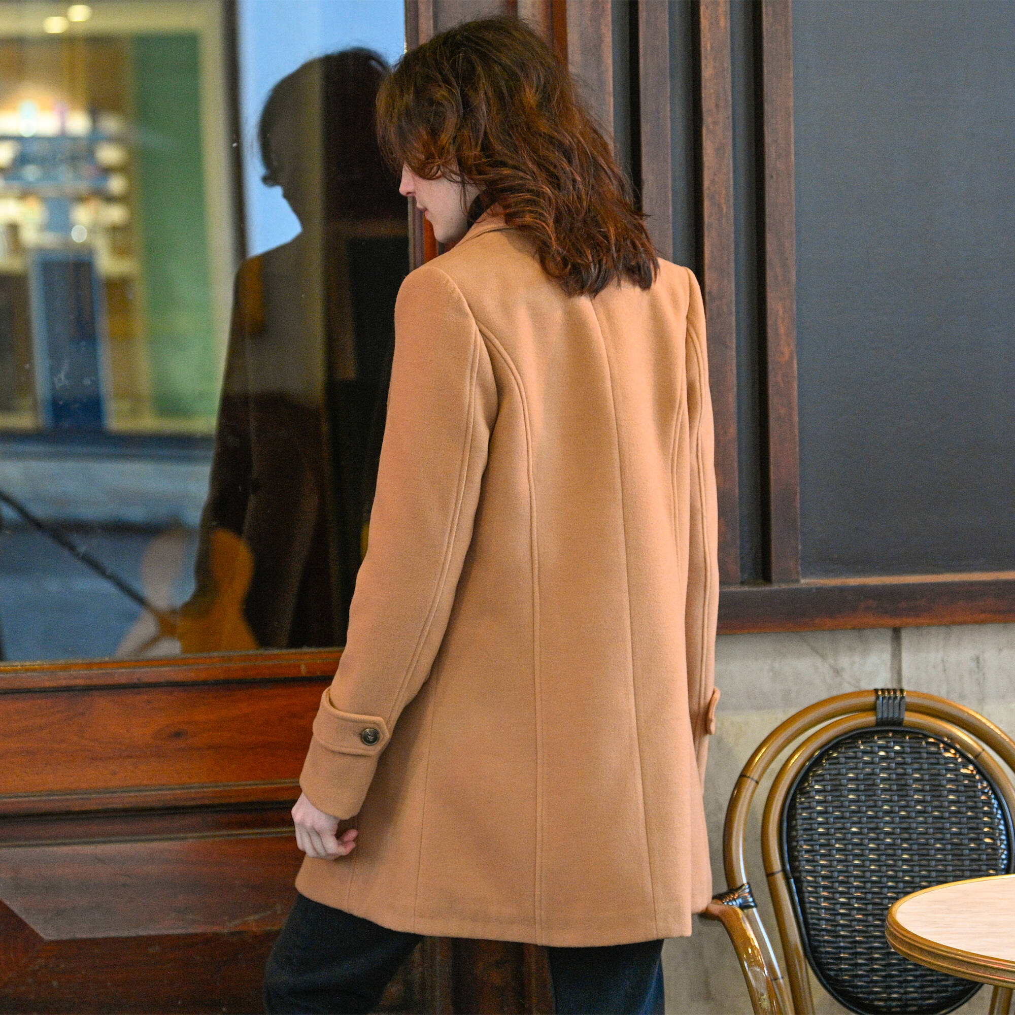 Manteau caban boutonné uni, caramel Blancheporte