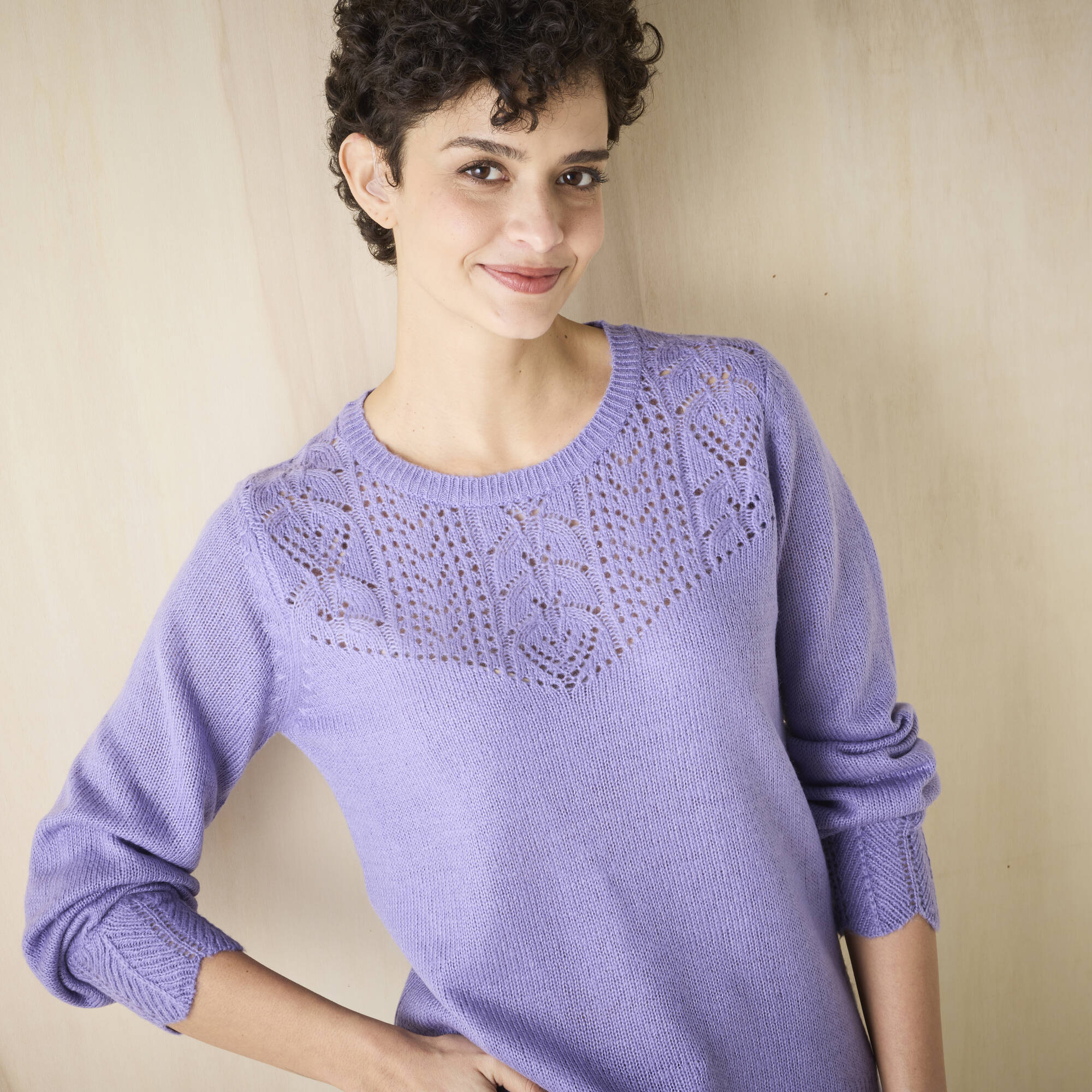 Blancheporte Pull Femme Col Rond Pull Col Rond Maille Ajourée
