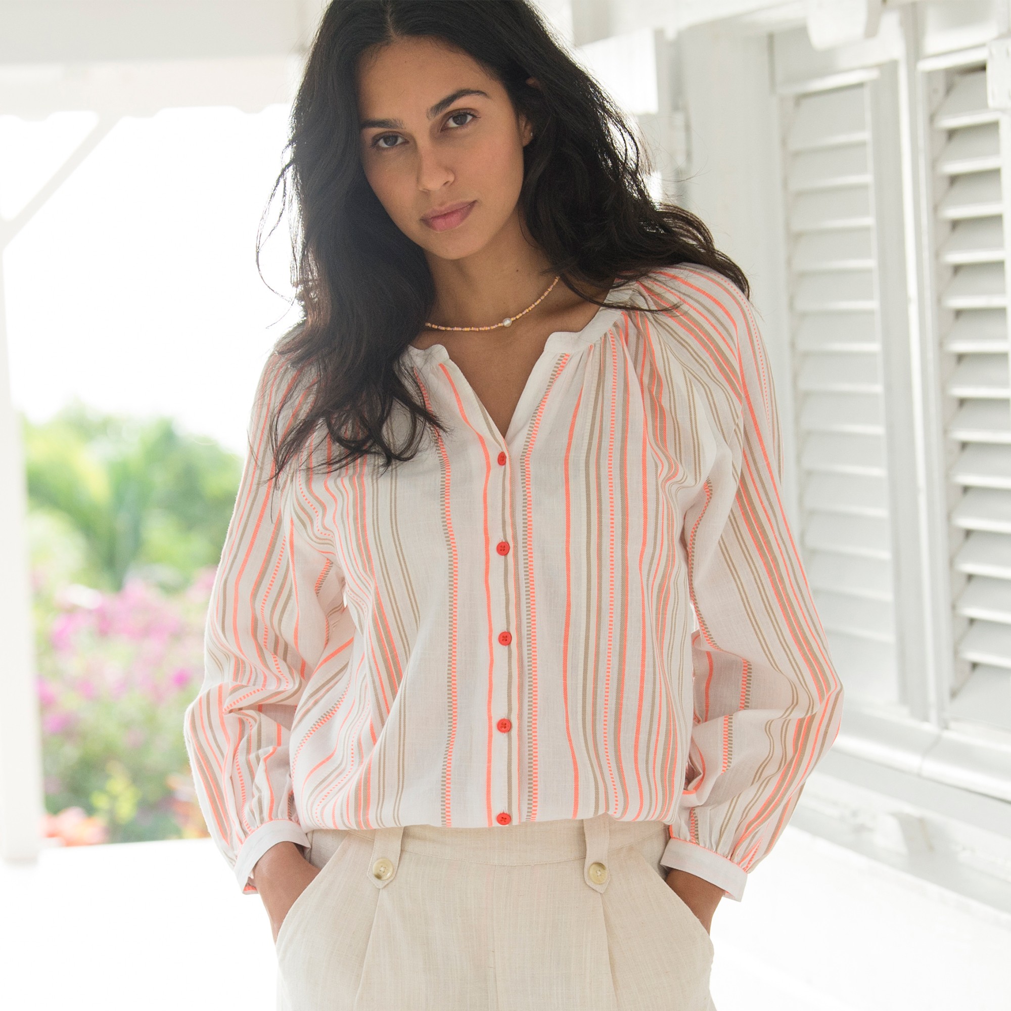 Chemise Rayée Col Tunisien - Blancheporte