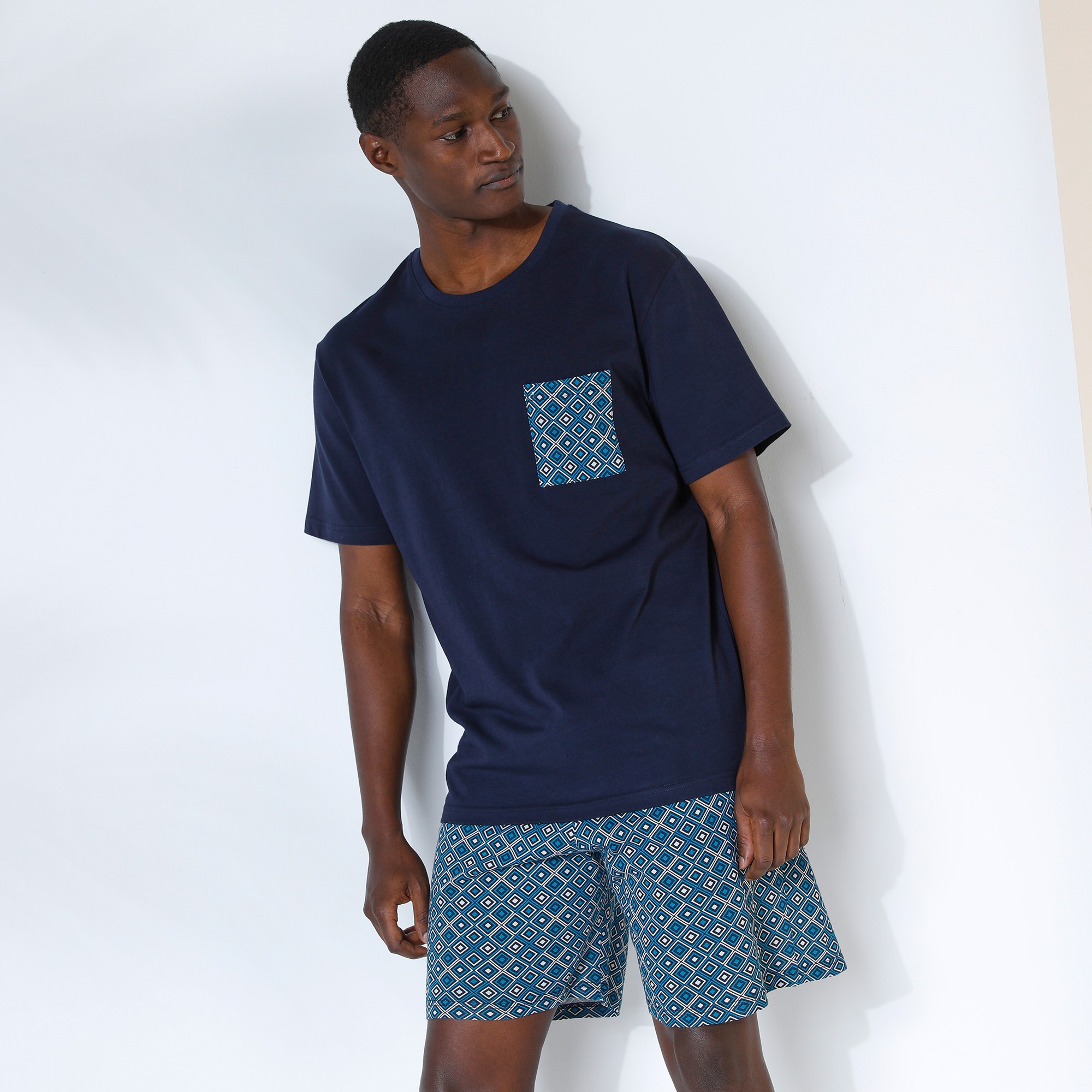 Pyjama Short Jersey Poche Poitrine Imprimée - Blancheporte