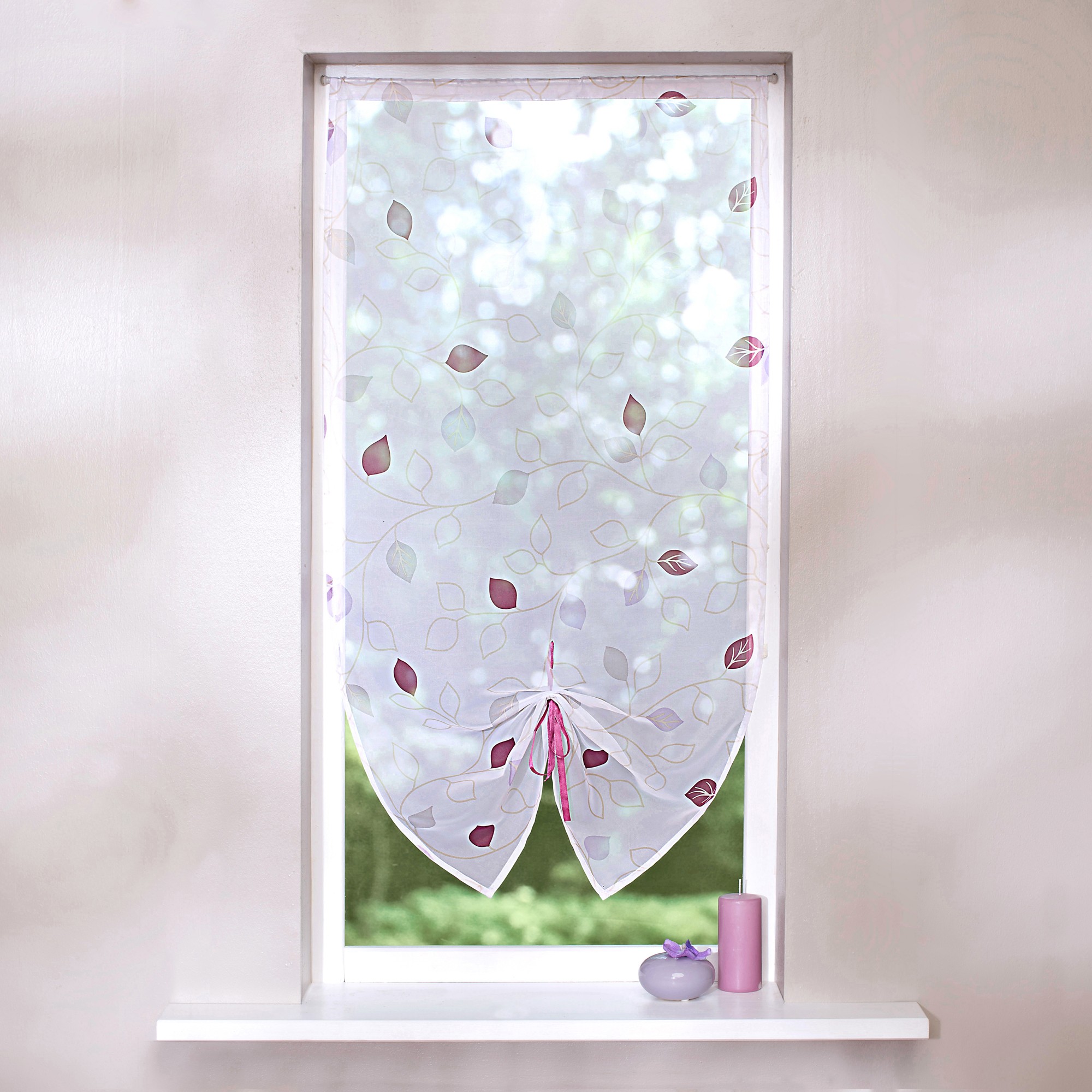 Store Vitrage Clairière Voile Imprimé Feuilles - Blancheporte