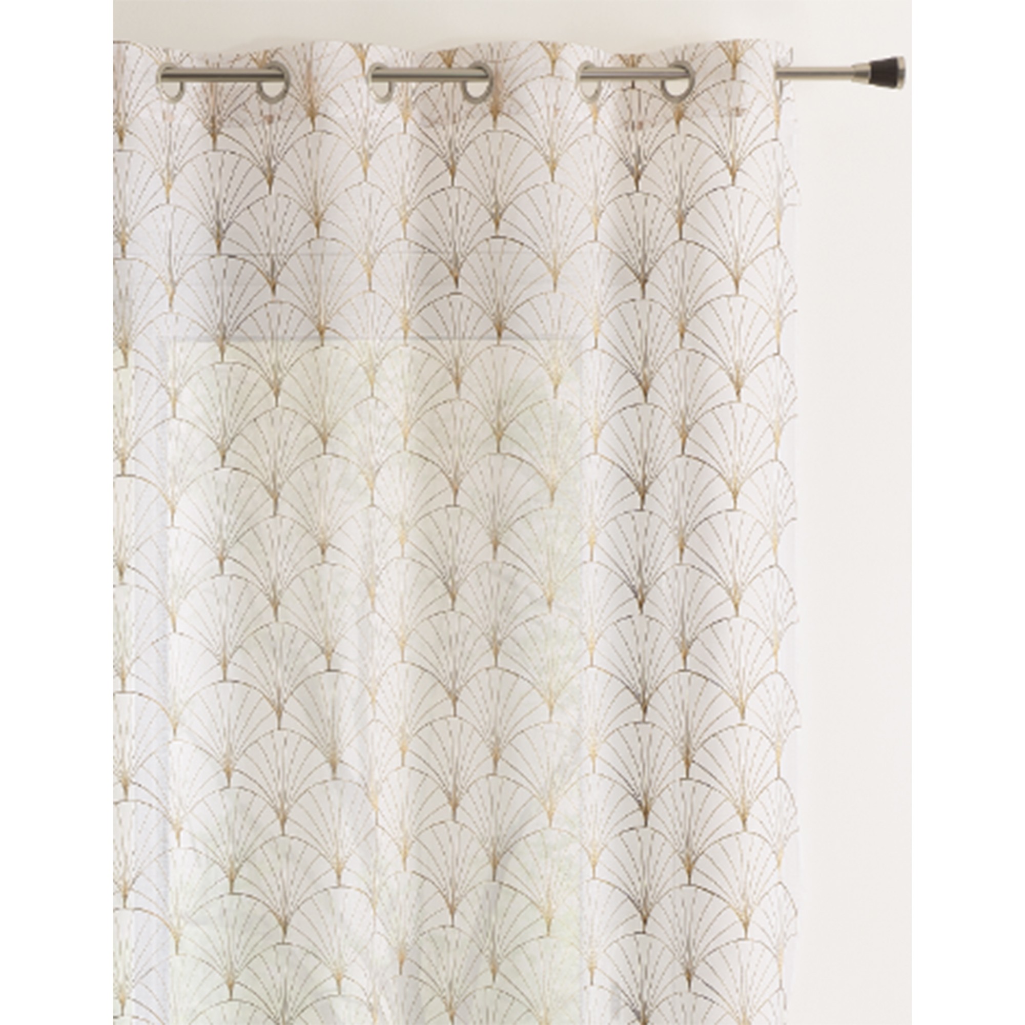 Panneau Voile Brodé Éventail Finition Oeillets - Blancheporte