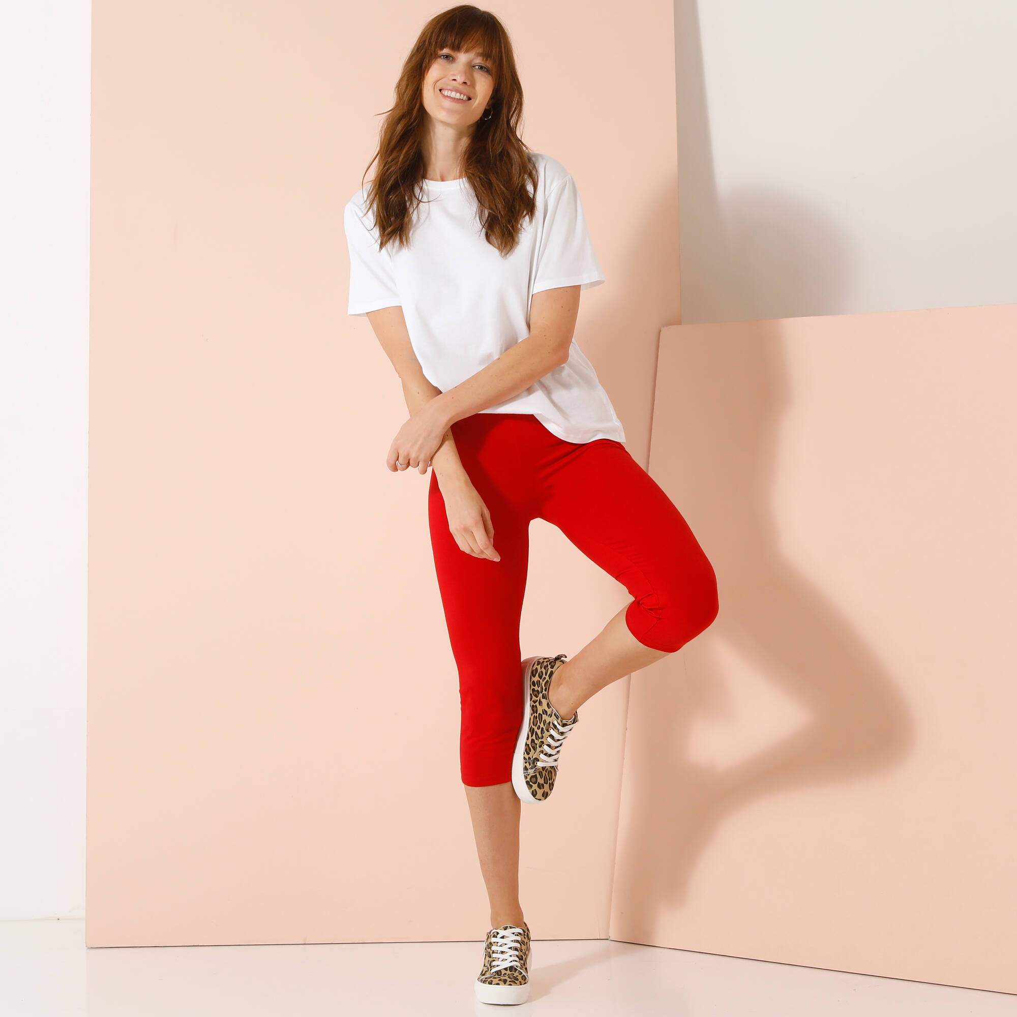 Legging corsaire uni maille stretch - Blancheporte 8$