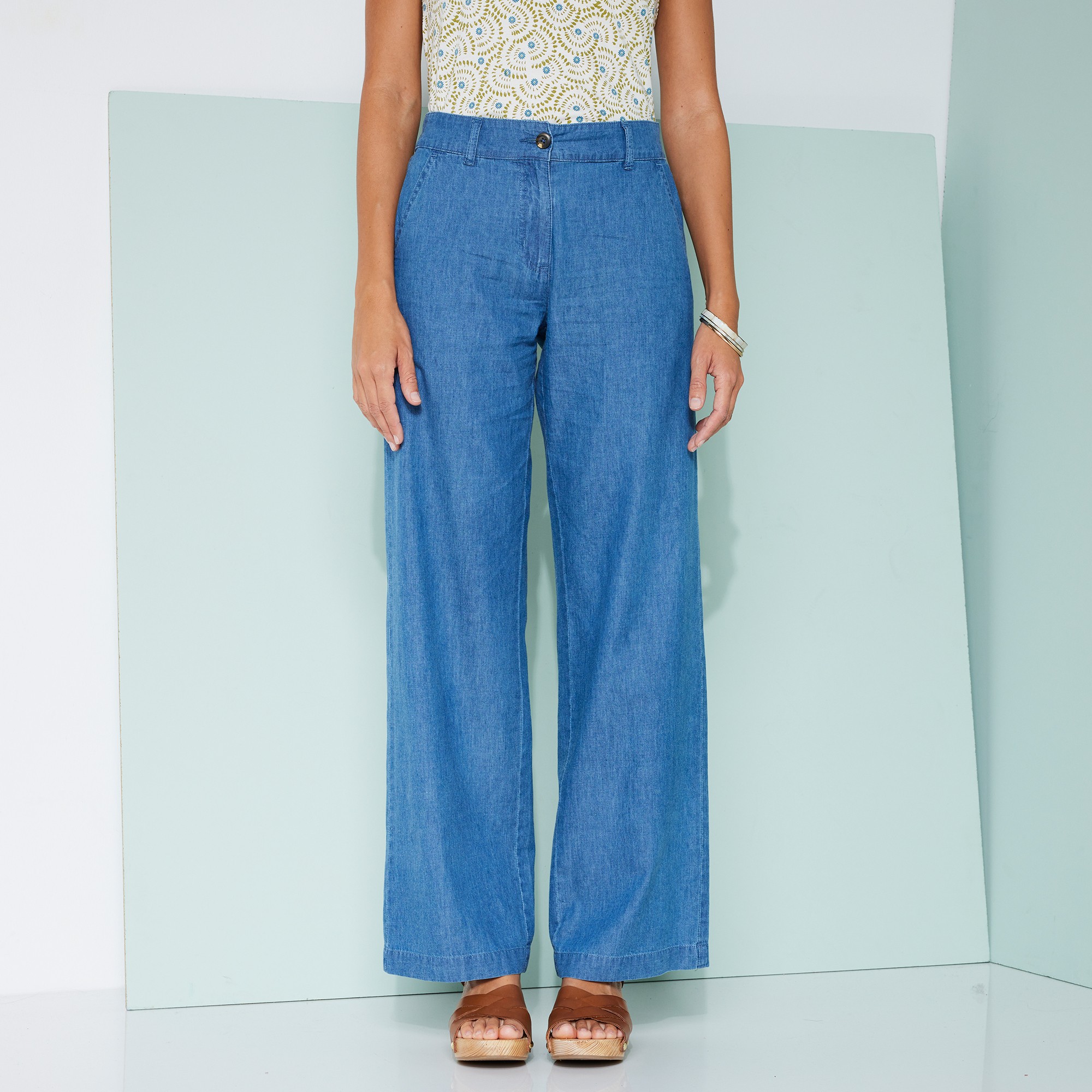 Pantalon Large Coupe Droite, Jean Léger - Blancheporte